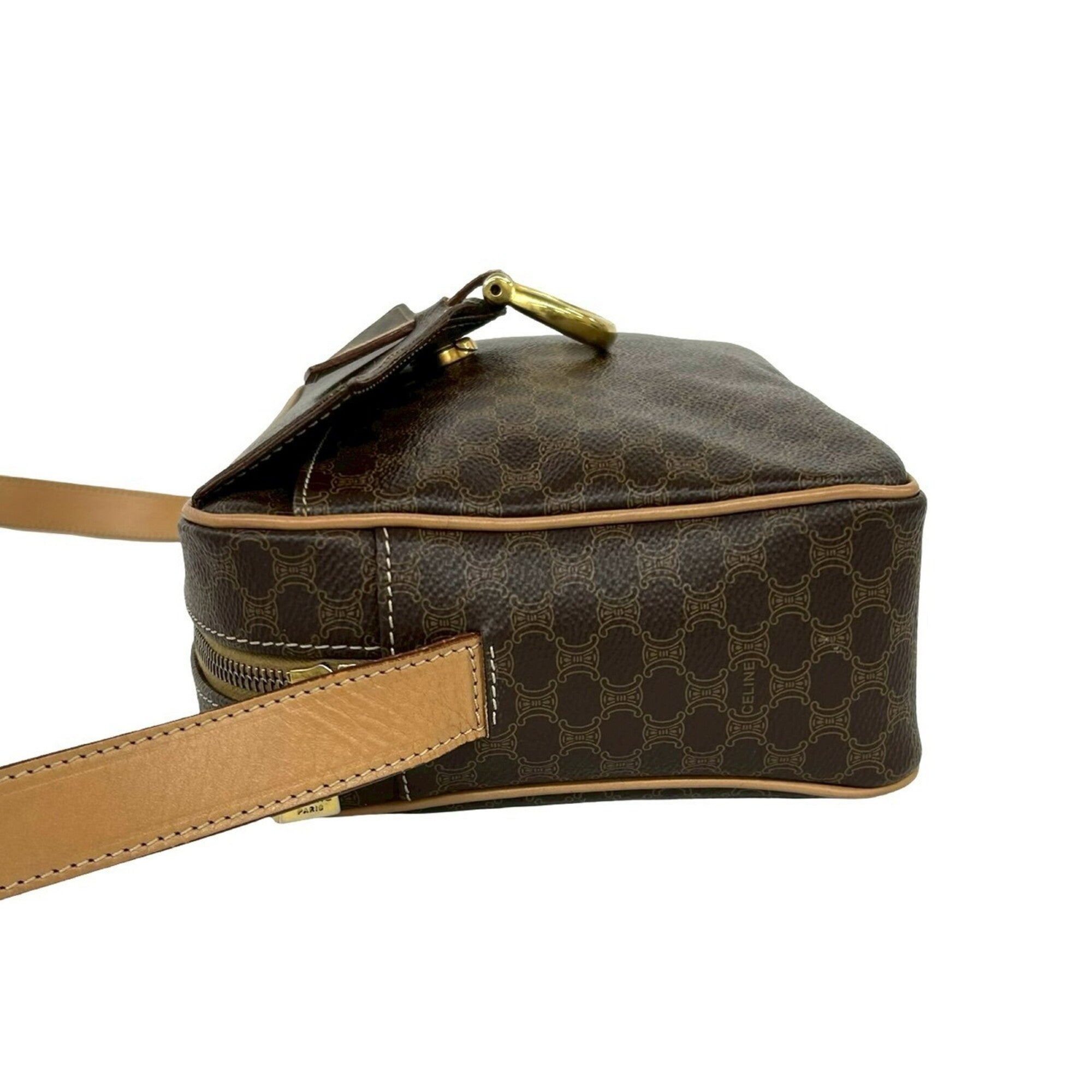 Celine Brown Leather Pvc Pochette Shoulder Bag (Pre-Owned)