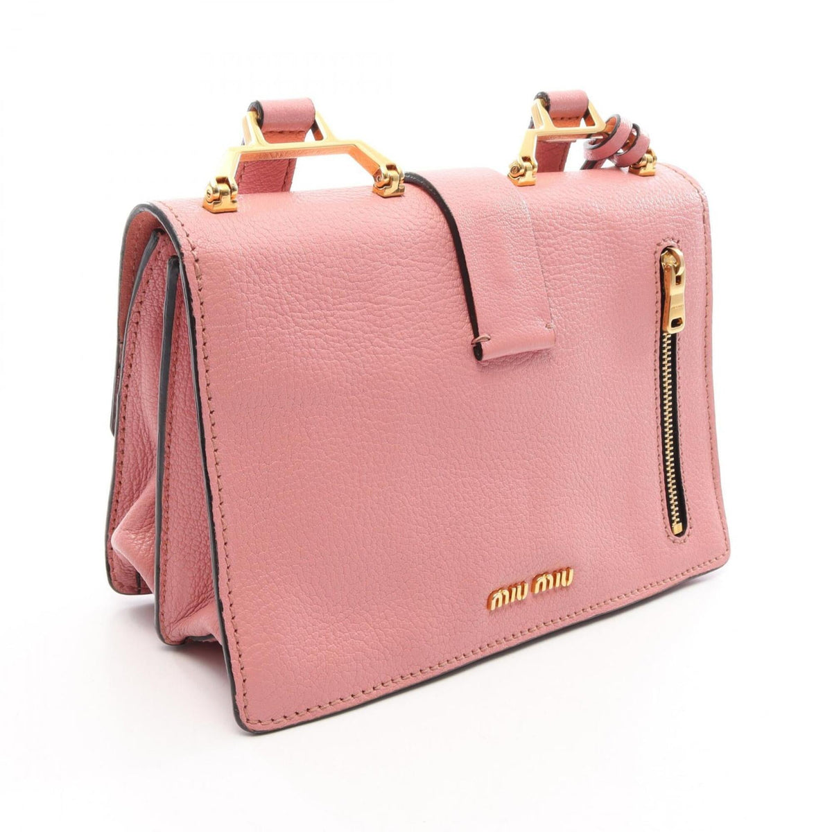 Miu Miu Pink Leather Handbag Shoulder Bag (Pre-Owned)