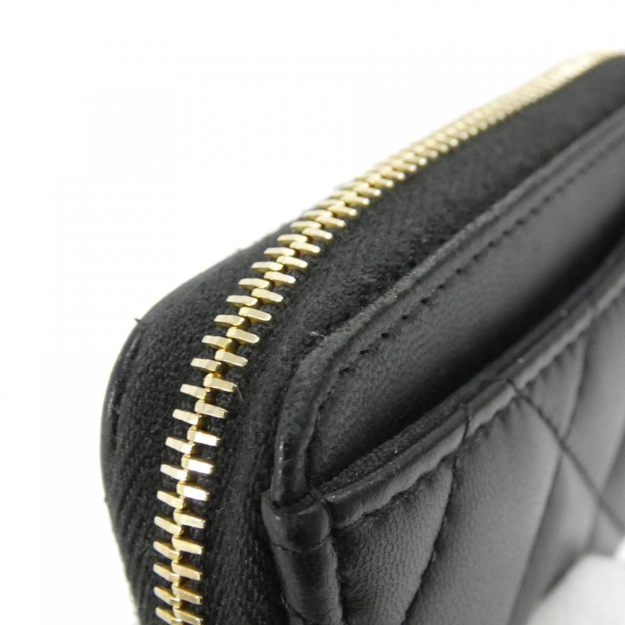 Chanel Black Leather Coin Purse/Coin Case (Pre-Owned)