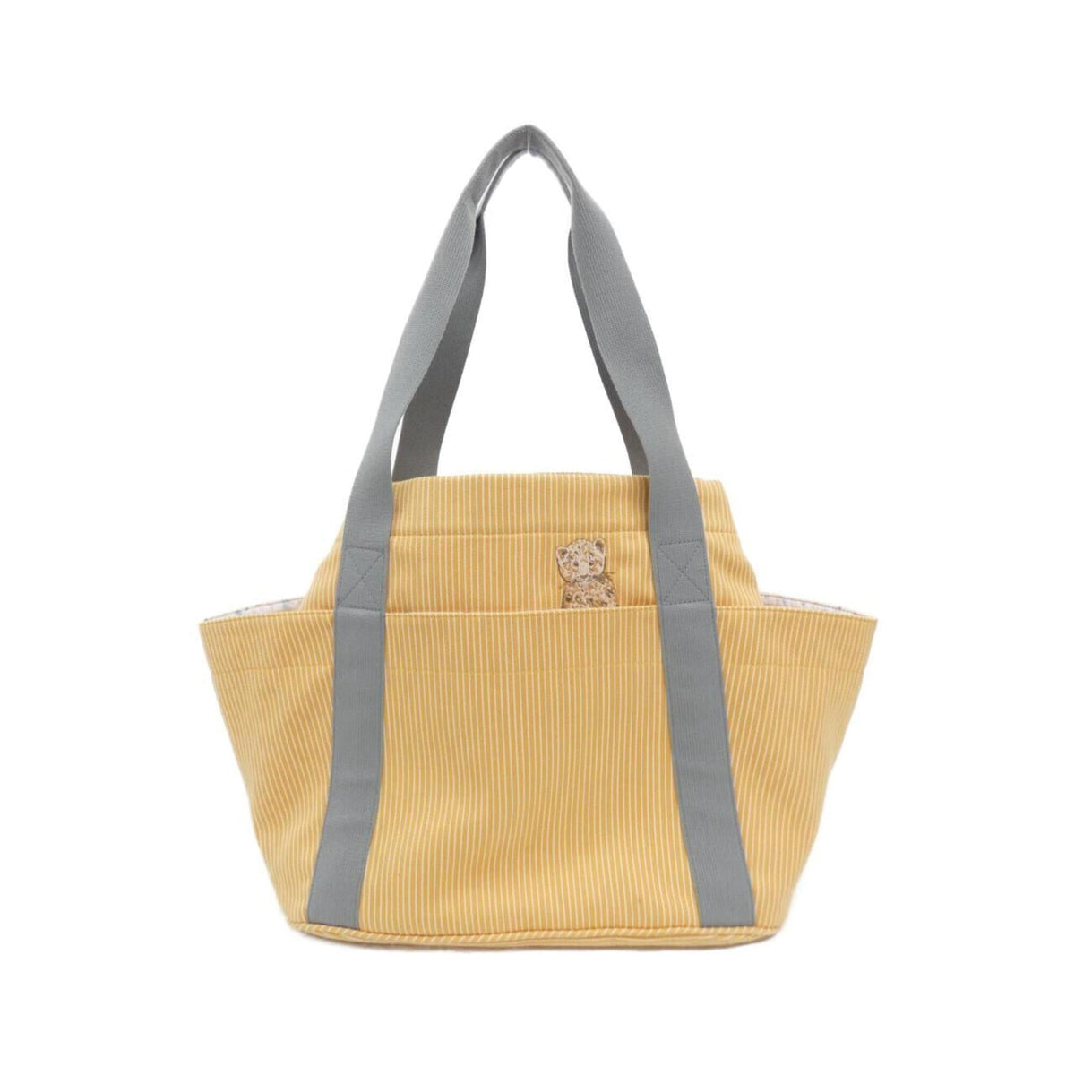 Hermes Silver Canvas Handbag (Pre-Owned)