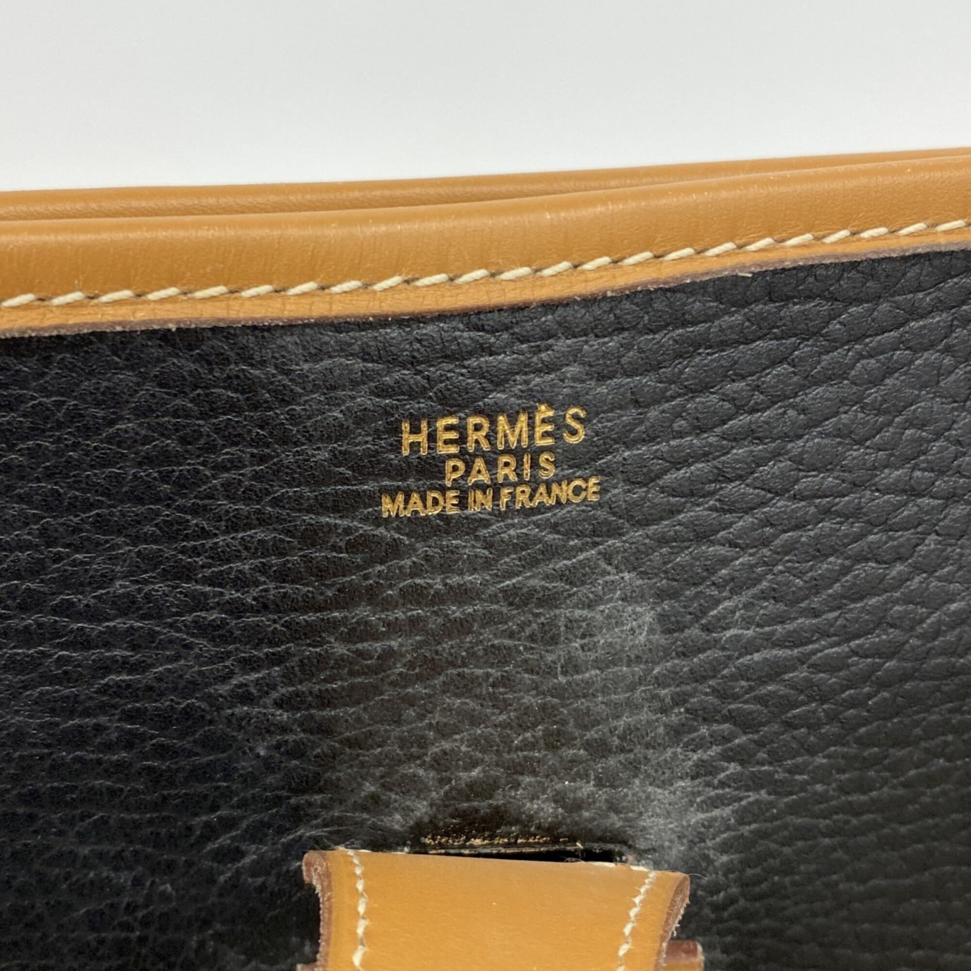 Hermes Black Gold Ardennes Leather Shoulder Bag (Pre-Owned)