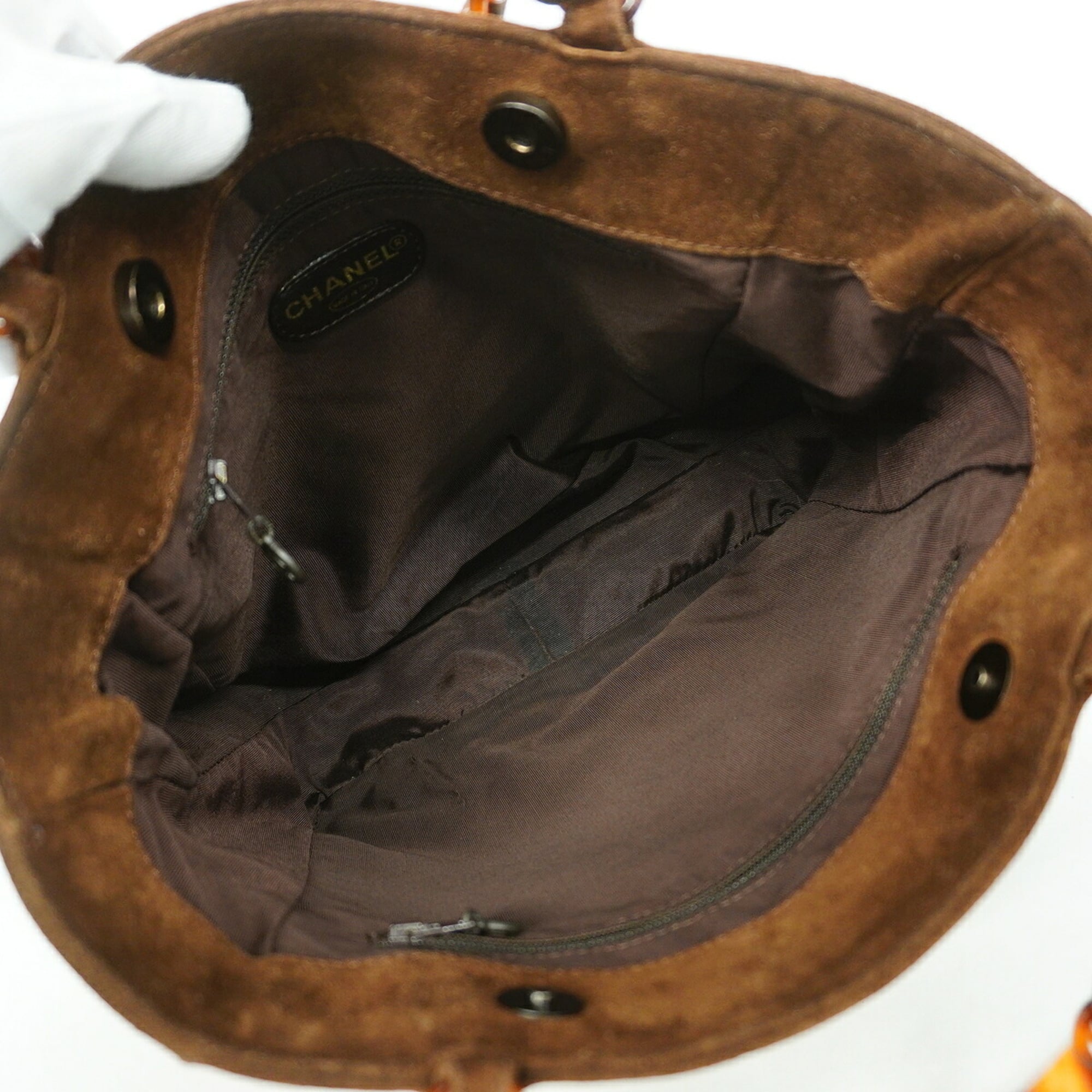 Chanel Brown Suede Tote Bag (Pre-Owned)