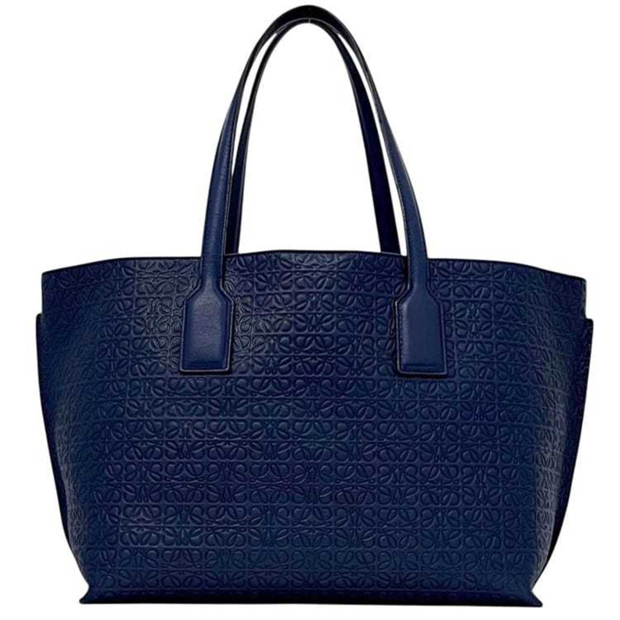 Loewe Blue Leather Tote Bag (Pre-Owned)