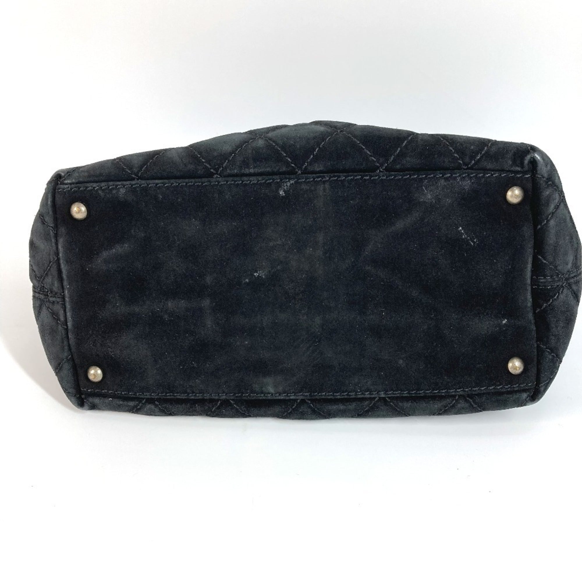 Chanel Black Suede Shoulder Bag Tote Bag (Pre-Owned)