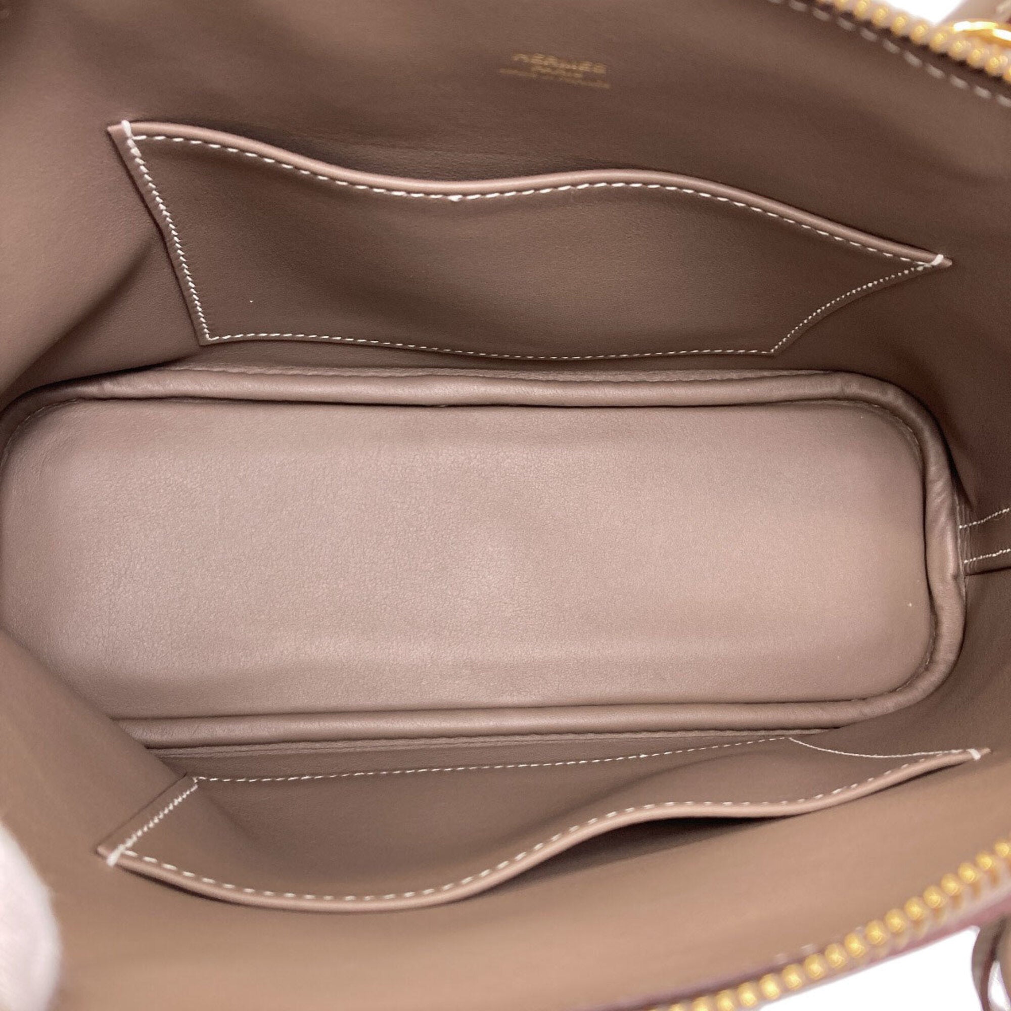 Hermes Bolide Etoupe Gray Epsom Leather Handbag (Pre-Owned)