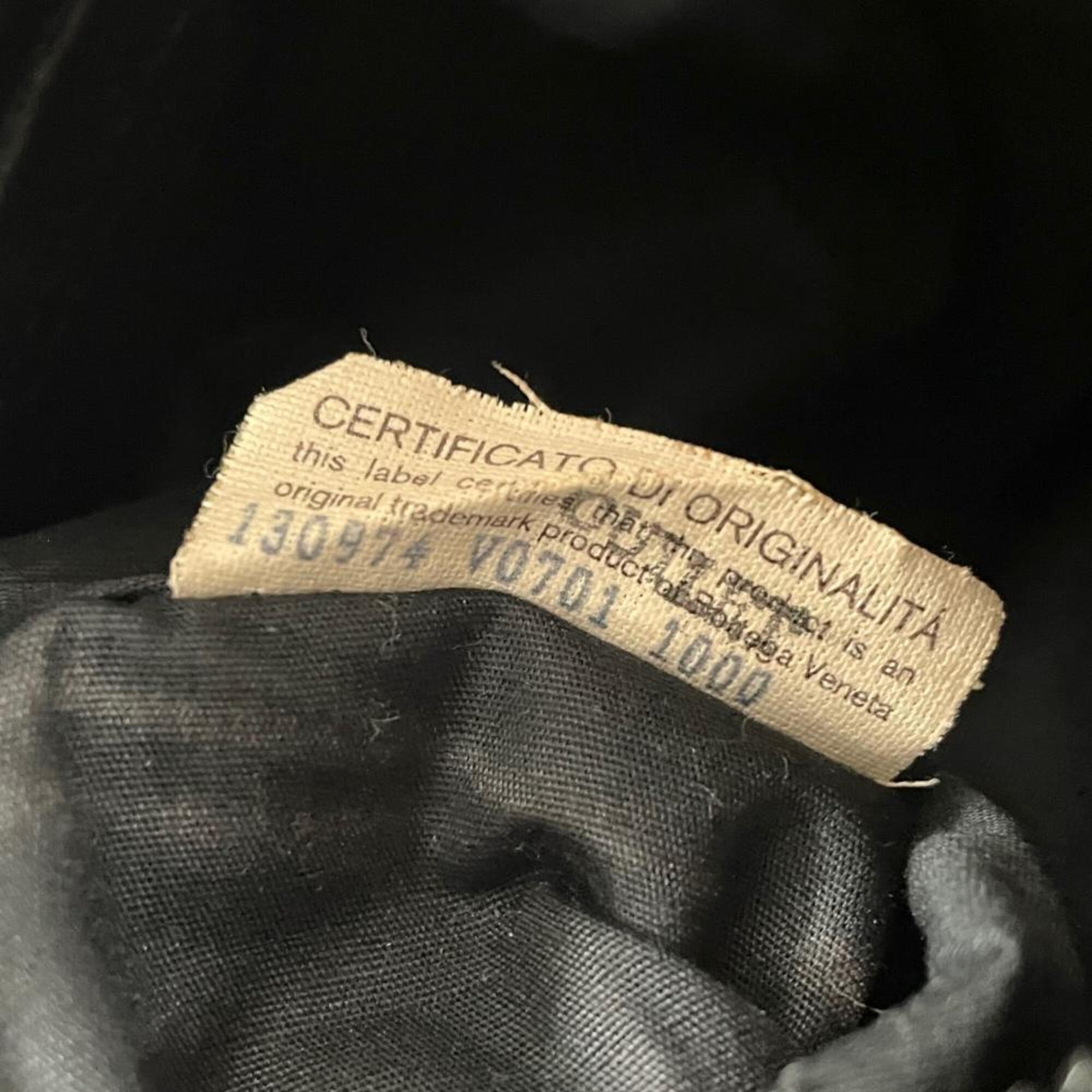 Bottega Veneta Black Coated Canvas Shoulder Bag (Pre-Owned)