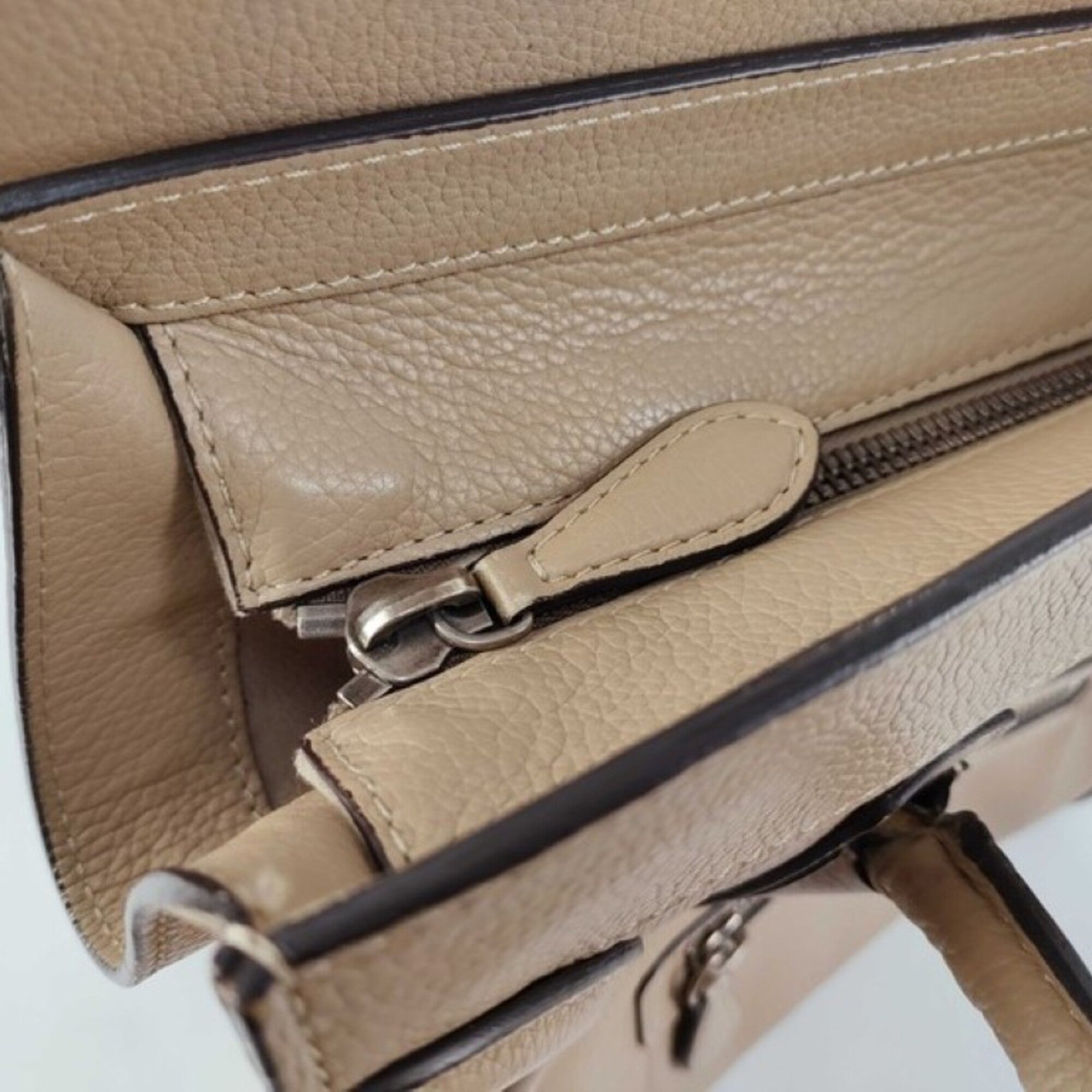 Celine Brown Leather Handbag Tote Bag (Pre-Owned)