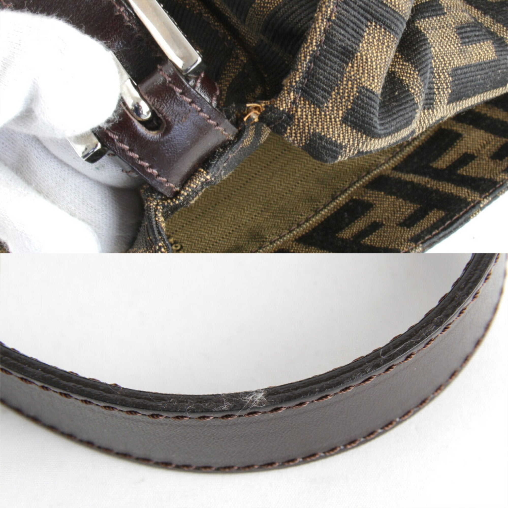 Fendi Brown Canvas Shoulder Bag (Pre-Owned)