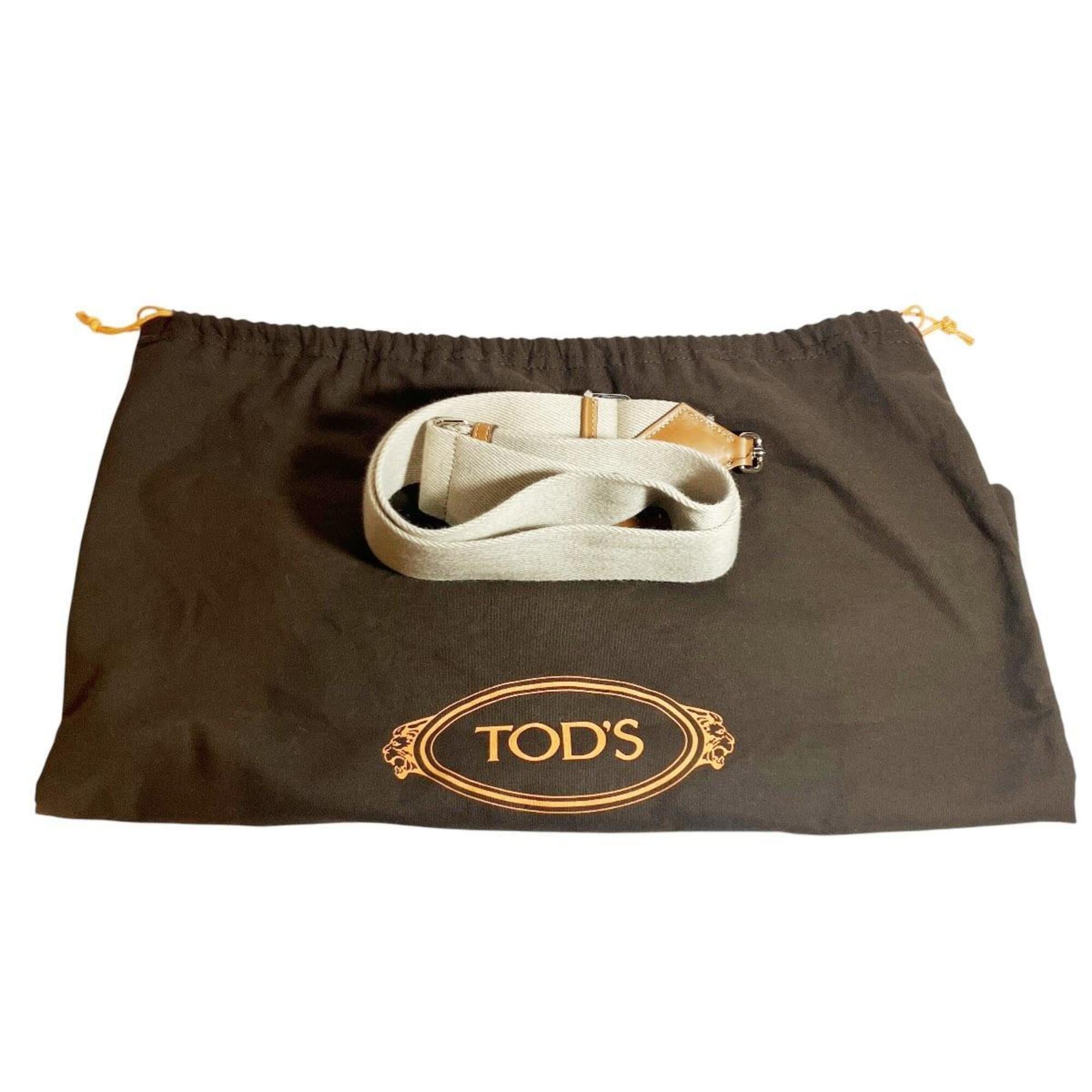 Tod's Beige Canvas Leather Handbag (Pre-Owned)