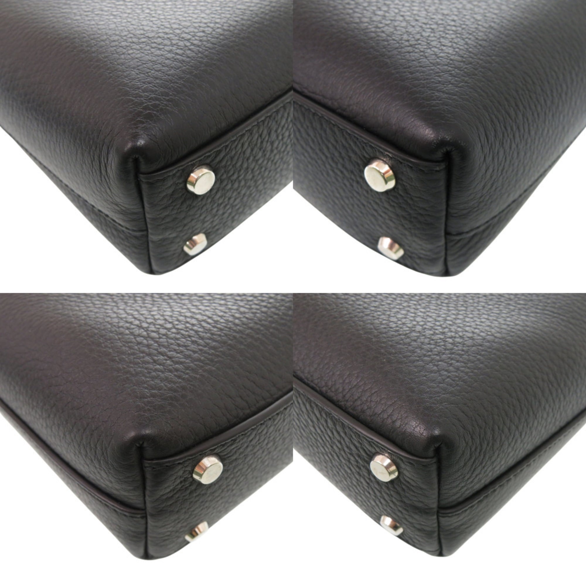 Cartier Black Leather Briefcase Handbag Shoulder Bag (Pre-Owned)