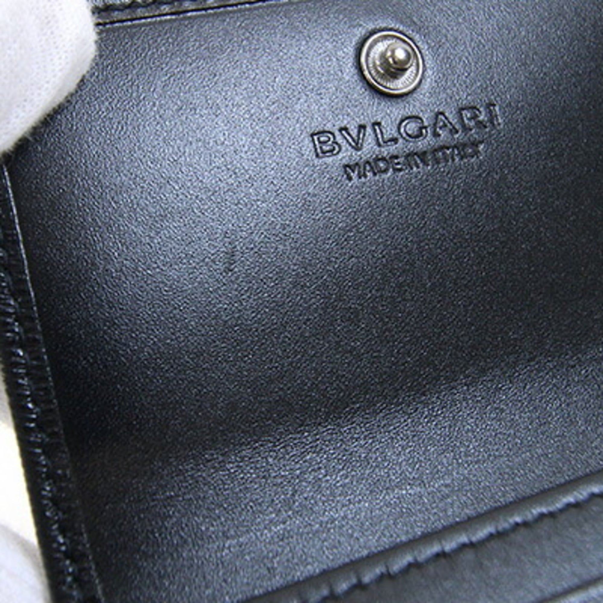 Bvlgari Black Leather Coin Purse/Coin Case (Pre-Owned)