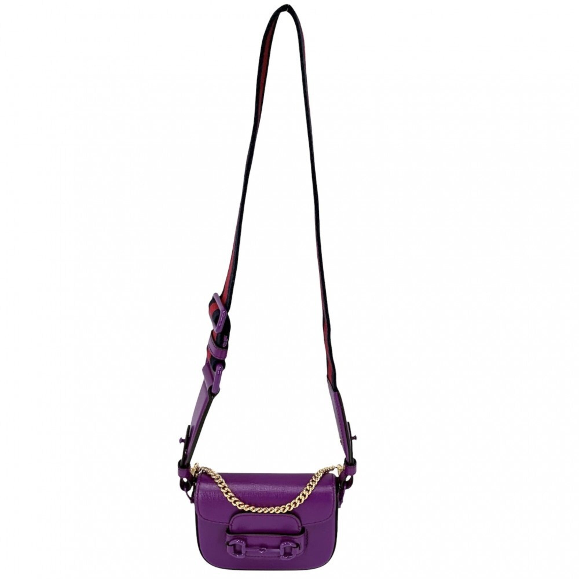Gucci Purple Leather Handbag Shoulder Bag (Pre-Owned)