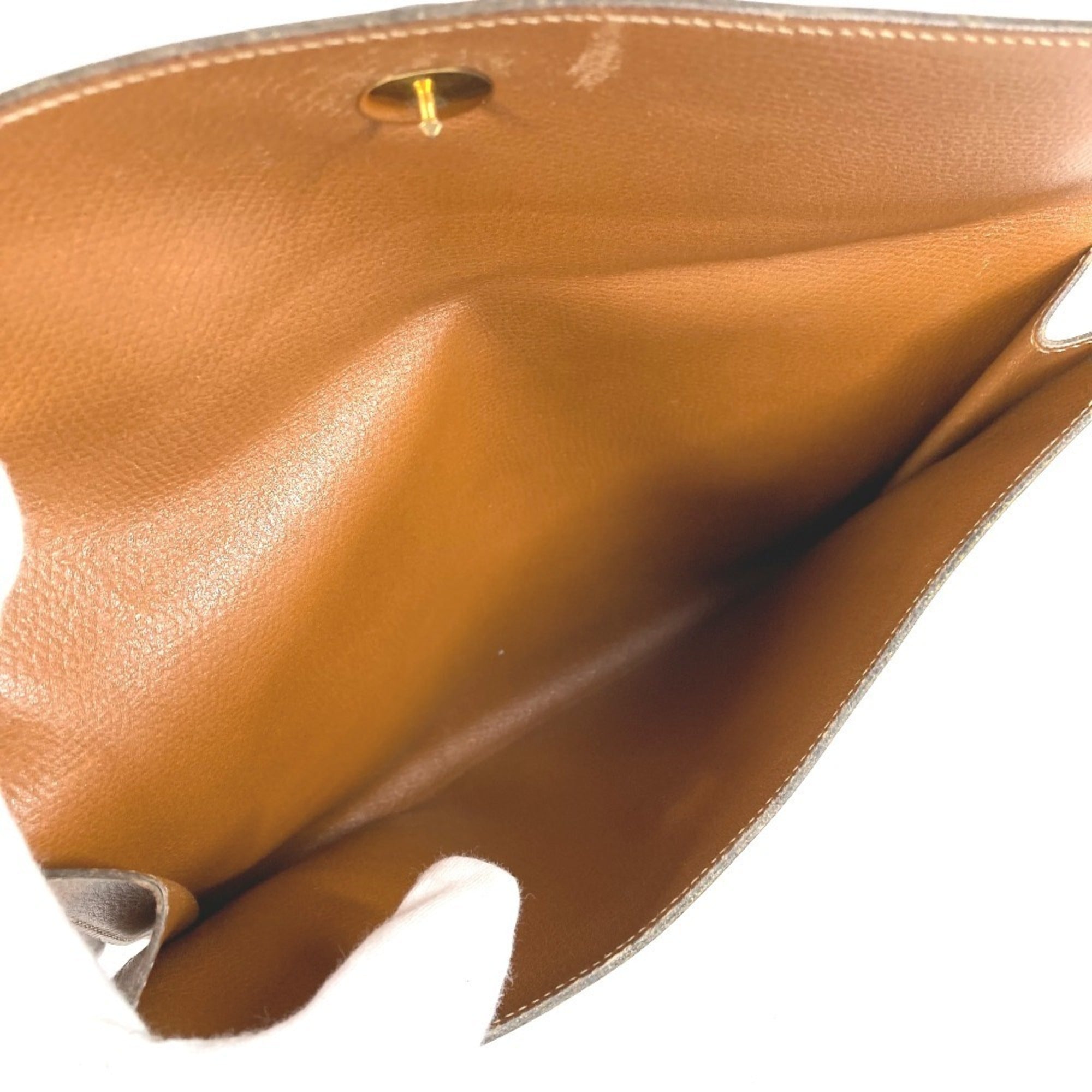 Hermes Brown Leather Clutch Bag Pochette Pouch (Pre-Owned)