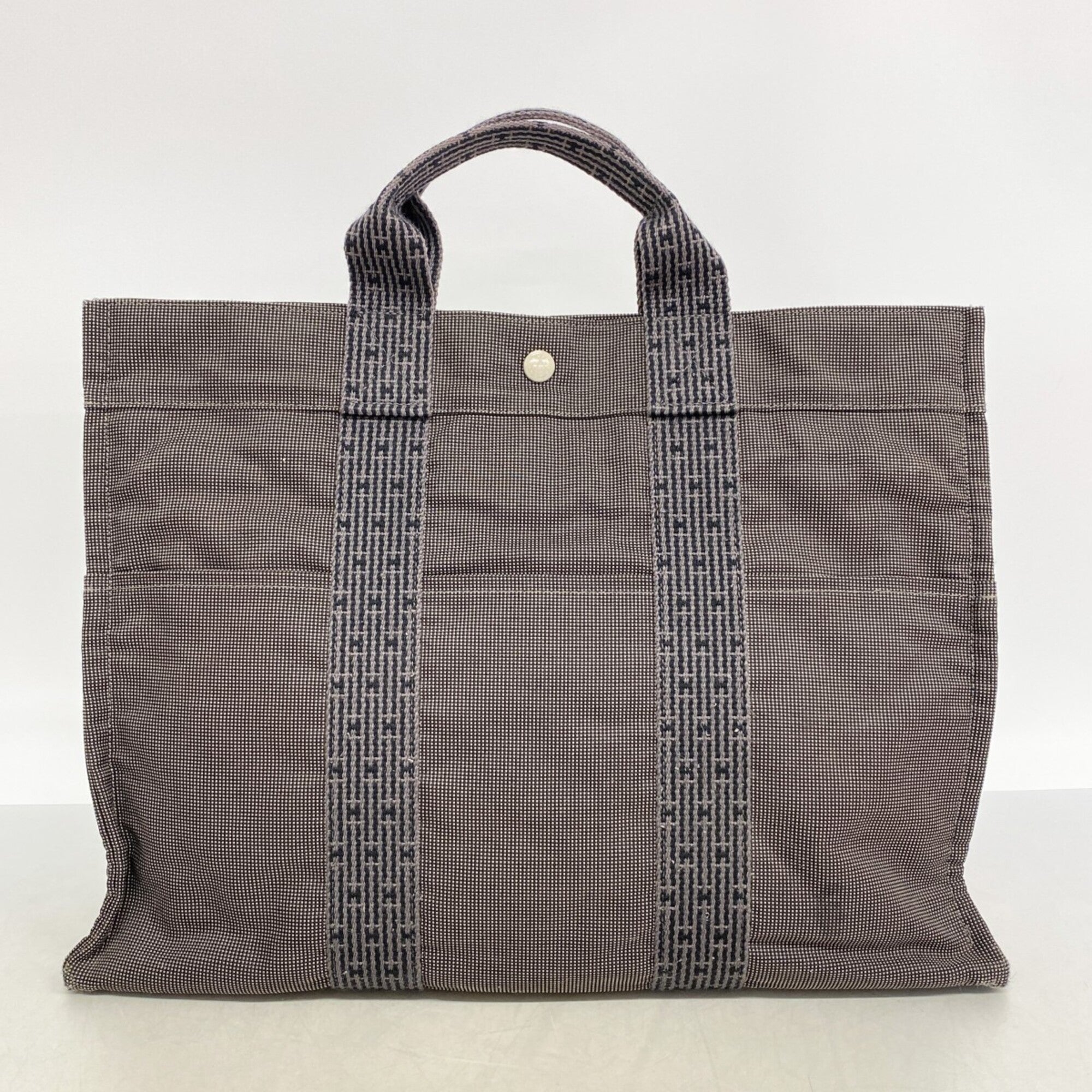 Hermes Gray Canvas Tote Bag (Pre-Owned)