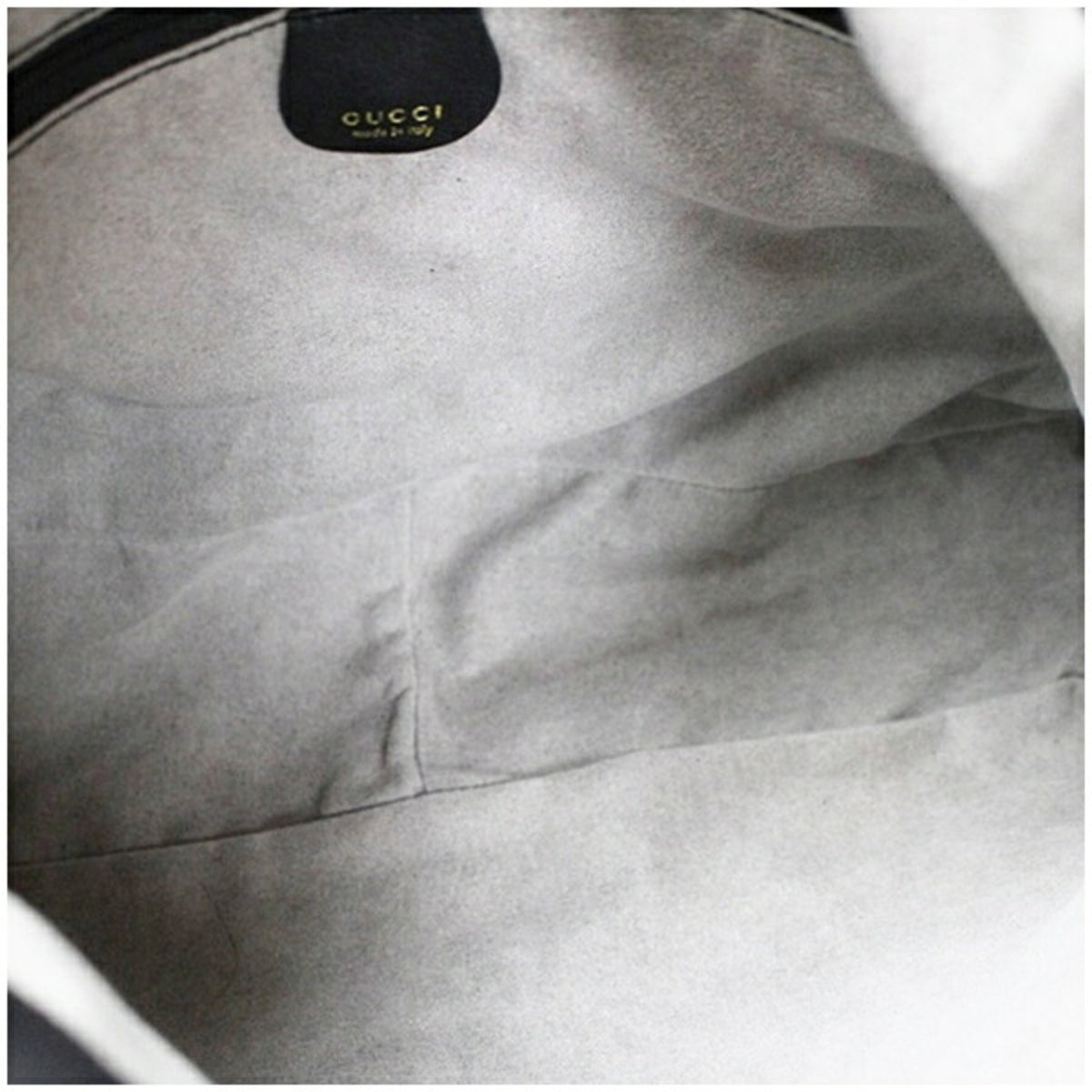 Gucci Black Gray Leather Shoulder Bag (Pre-Owned)