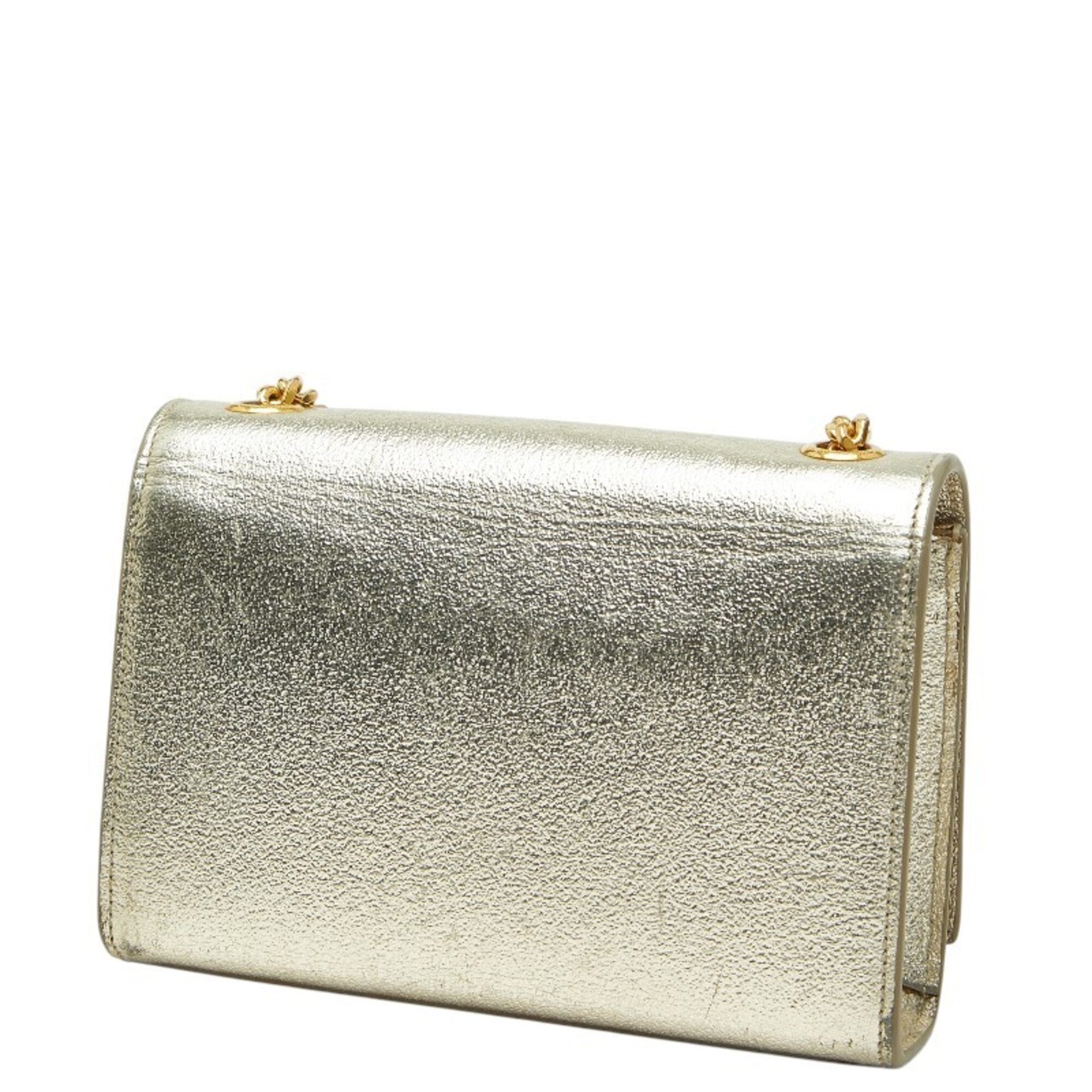 Saint Laurent Gold Leather Shoulder Bag (Pre-Owned)