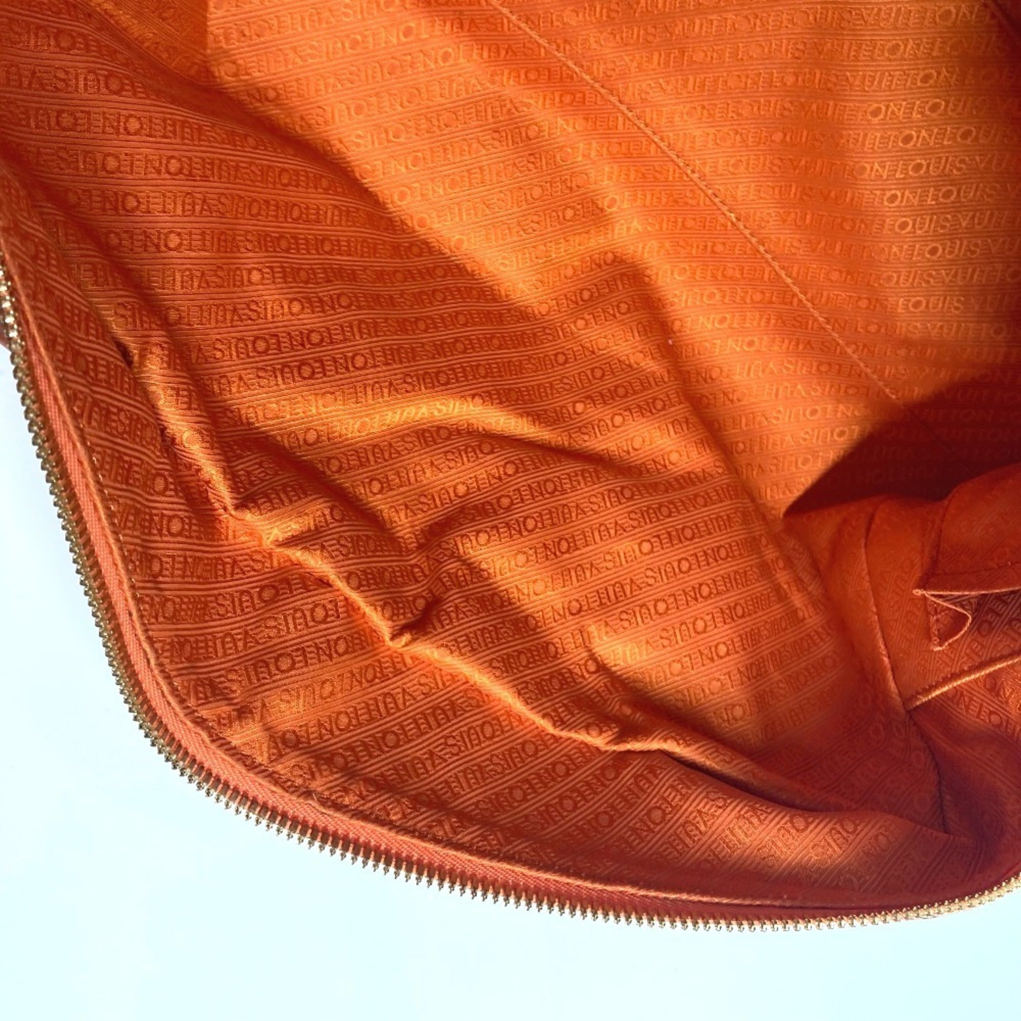 Louis Vuitton Orange Vinyl Leather Boston Bag Handbag Tote Bag (Pre-Owned)