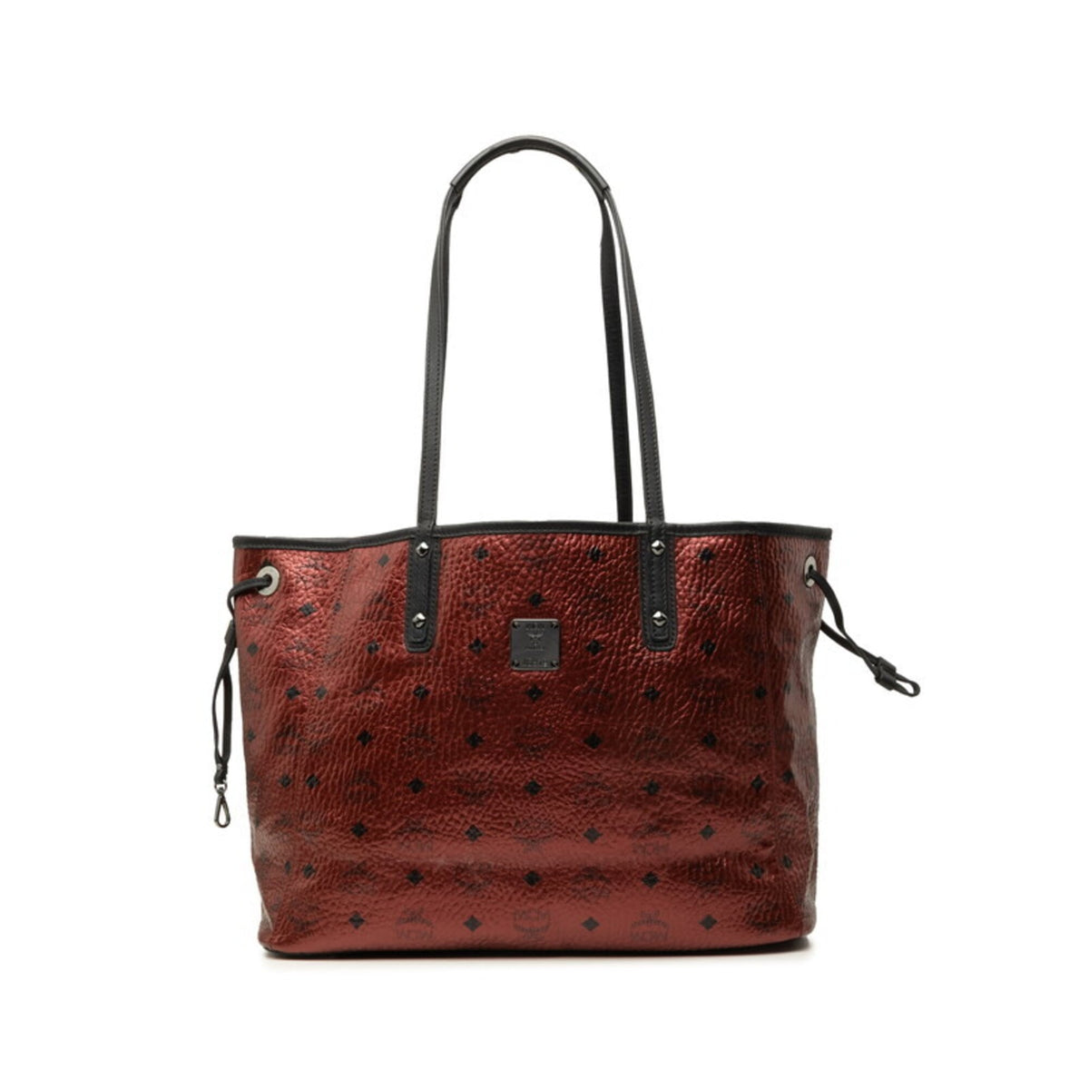 Mcm Black Multi-Color Red Color Leather Pouch Shoulder Bag Tote Bag (Pre-Owned)
