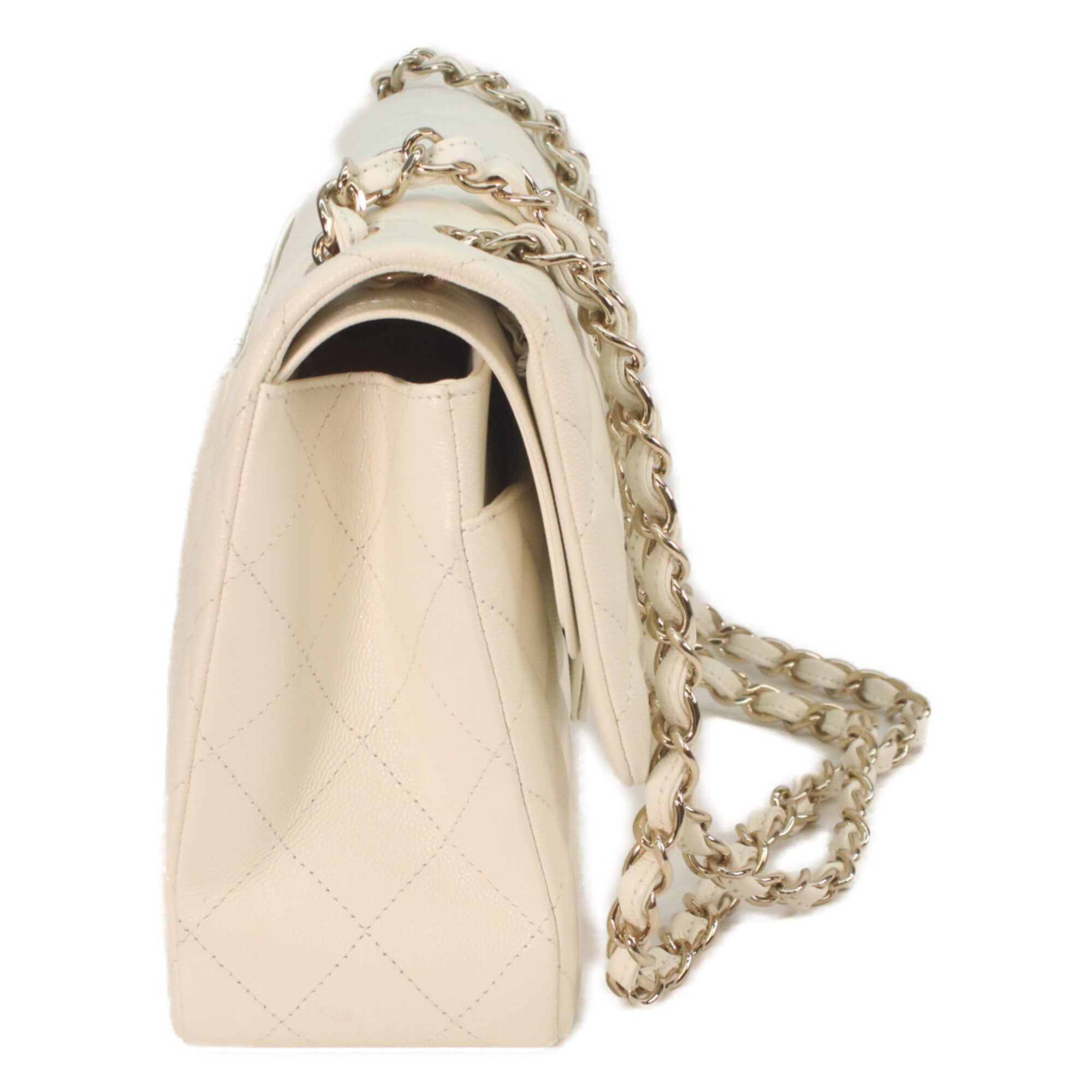Chanel Ivory Grained Calfskin Shoulder Bag (Pre-Owned)