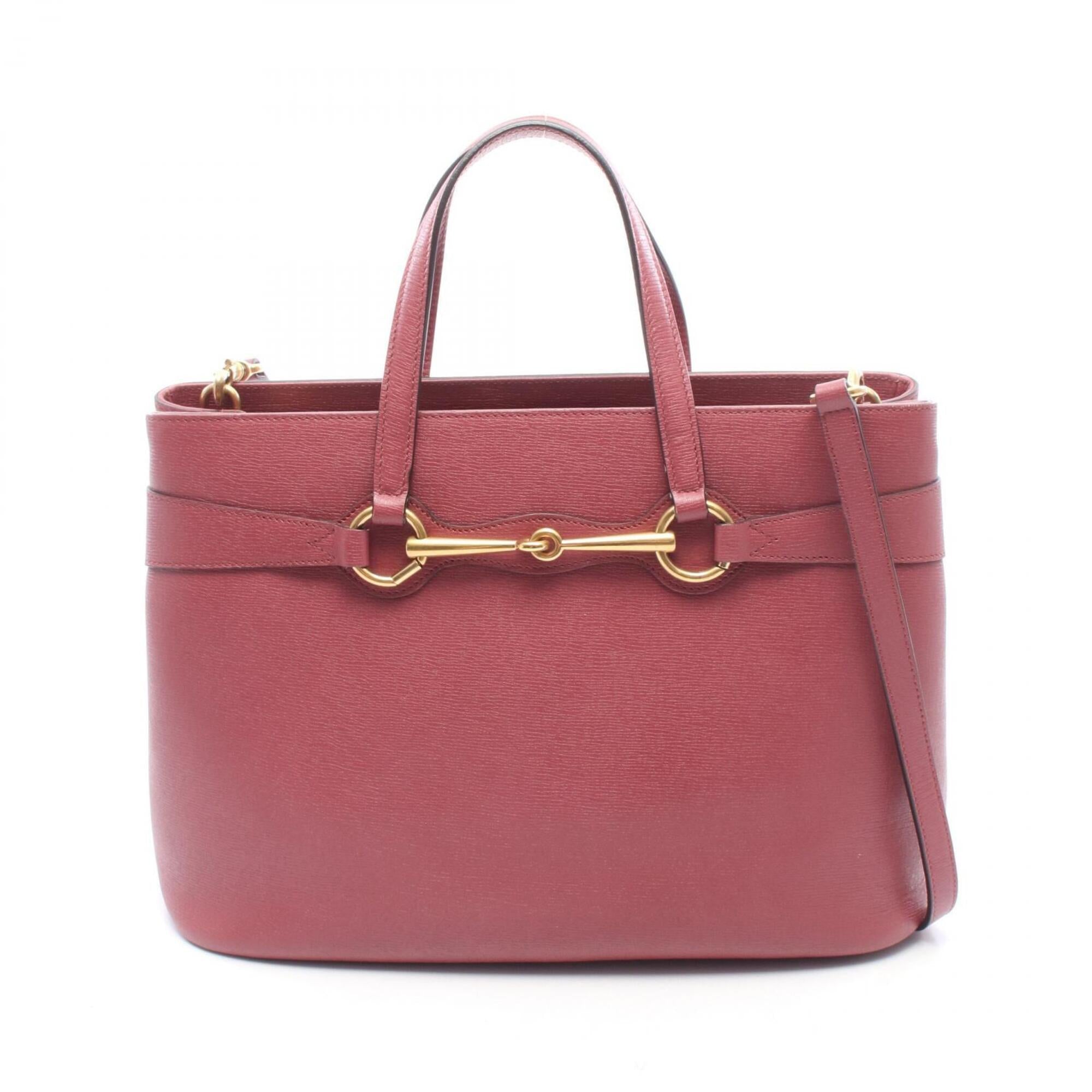 Gucci Pink Leather Handbag Tote Bag (Pre-Owned)