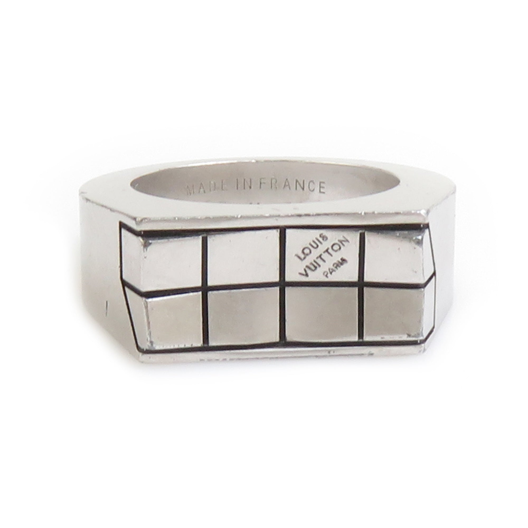 Louis Vuitton Silver Metal Band Ring (Pre-Owned)