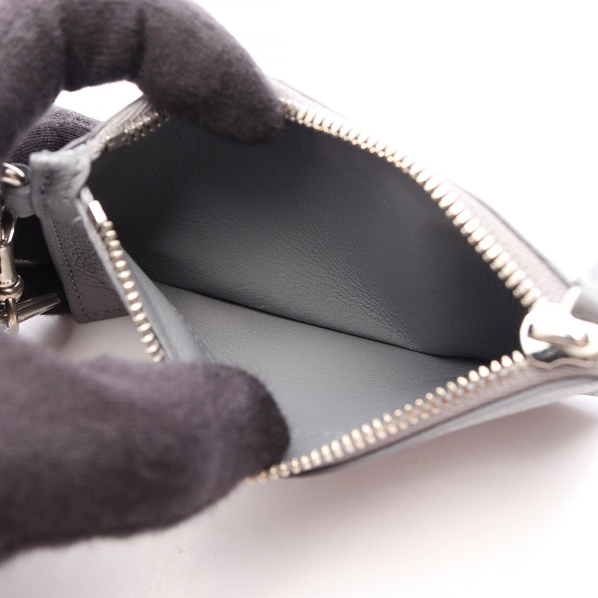 Balenciaga Gray Leather Coin Purse/Coin Case (Pre-Owned)