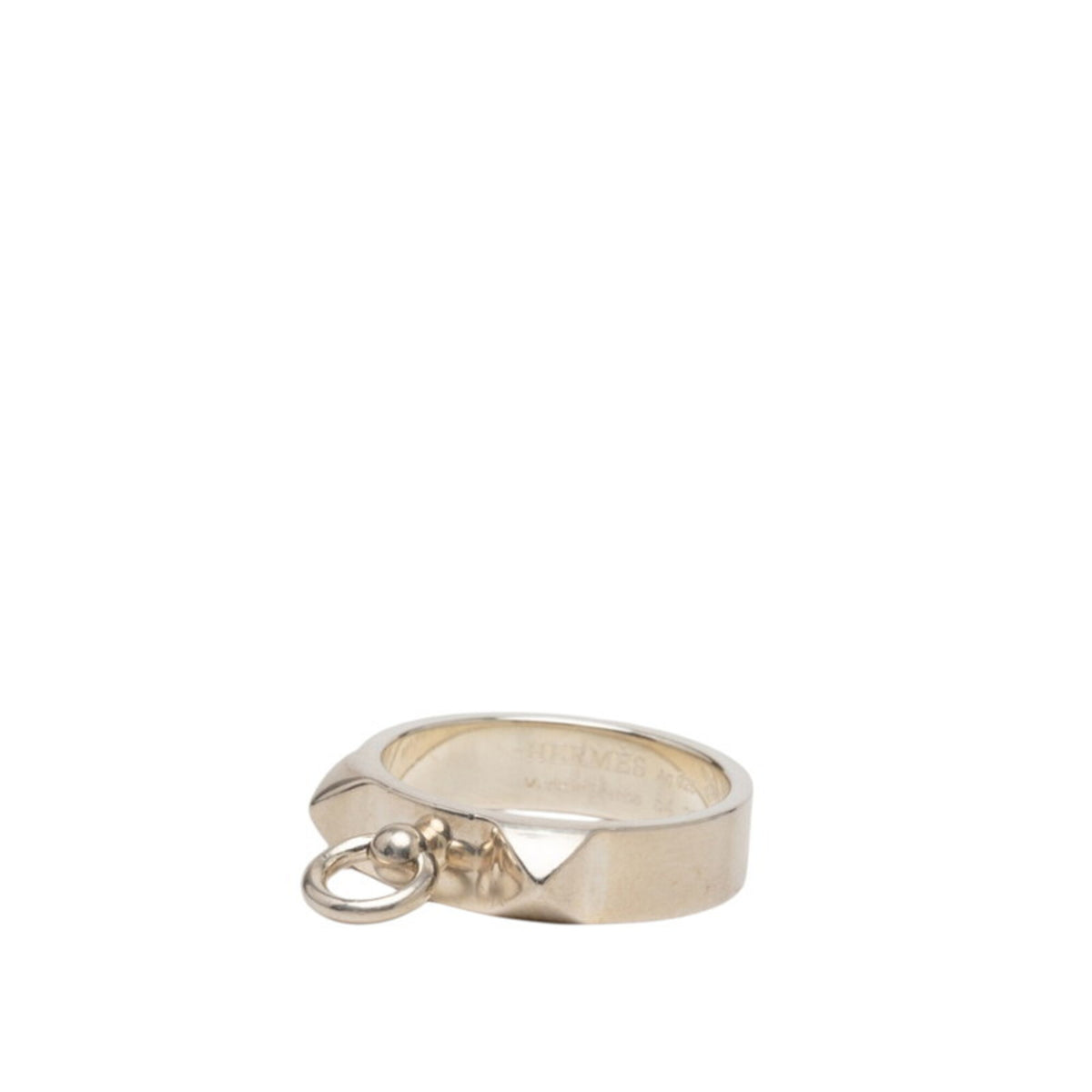 Hermes Cyan Silver 925 Band Ring (Pre-Owned)
