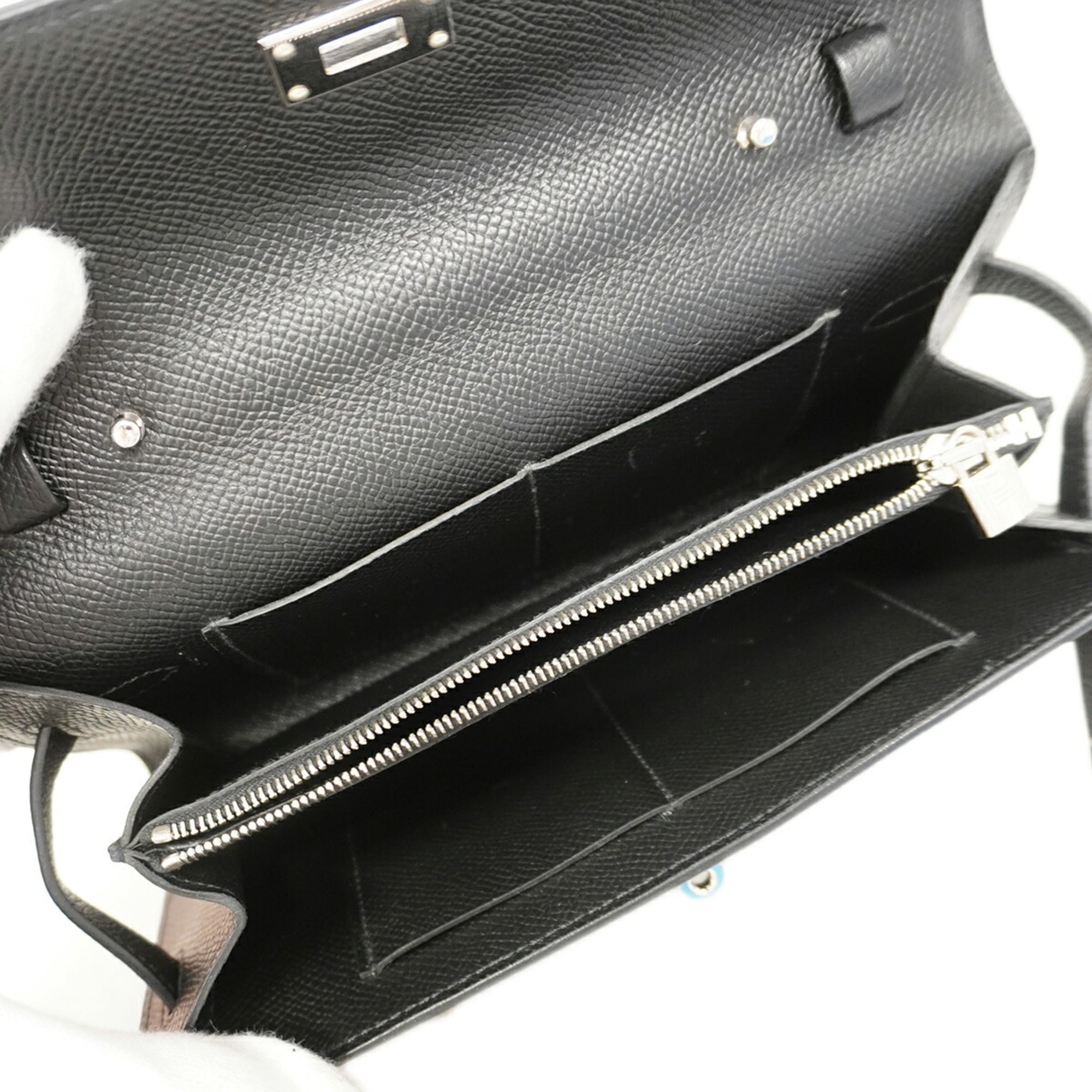Hermes Black Epsom Leather Chain/Shoulder Wallet (Pre-Owned)