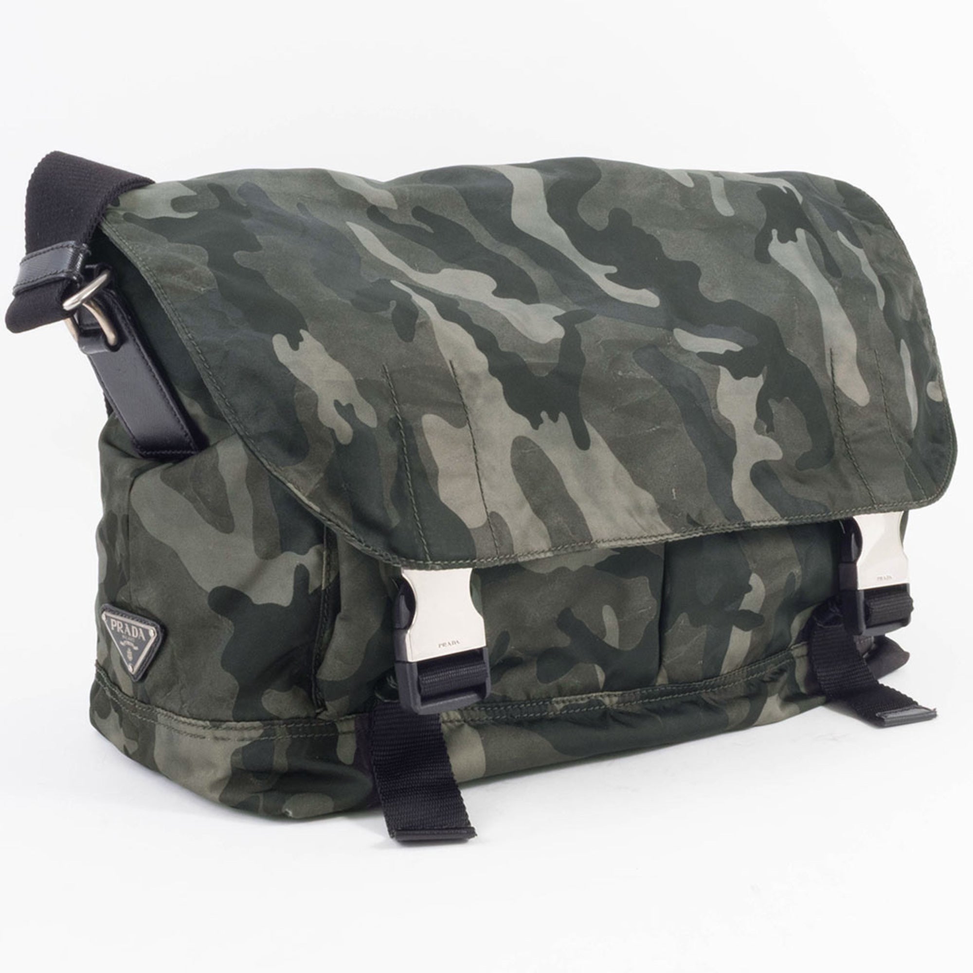 Prada Green Multi-Color Nylon Shoulder Bag (Pre-Owned)