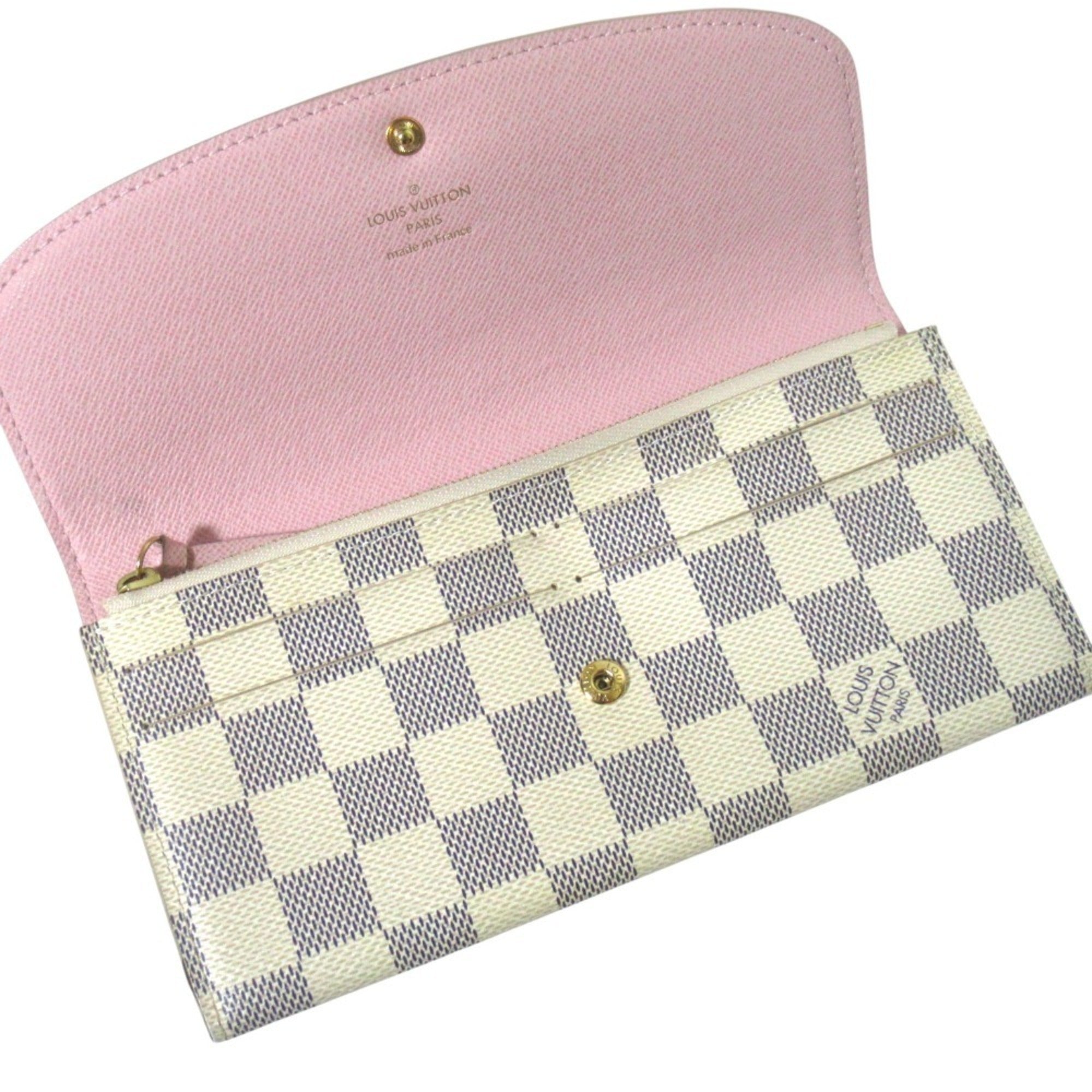 Louis Vuitton Ivory Navy Rose Ballerine Damier Azur Long Wallet (Bi-Fold) (Pre-Owned)