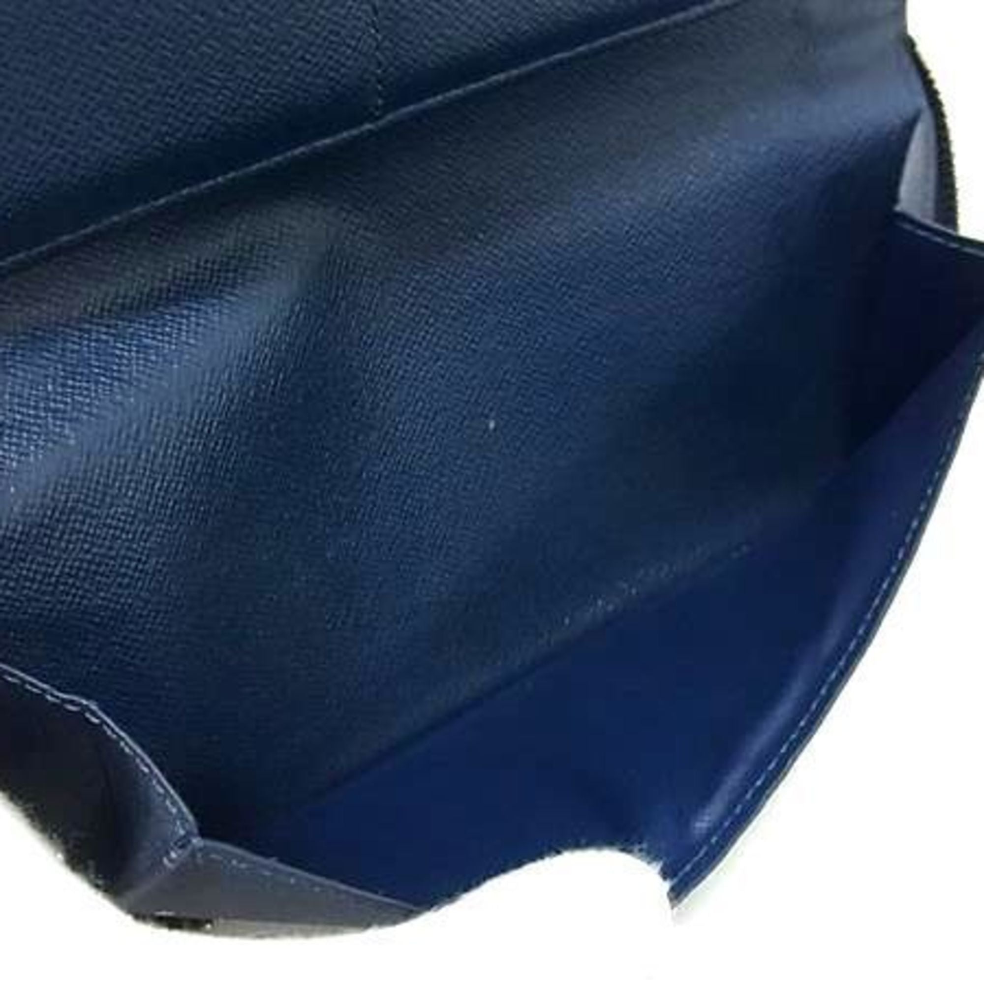 Louis Vuitton Navy Navy Blue Taiga Leather Long Wallet (Bi-Fold) (Pre-Owned)