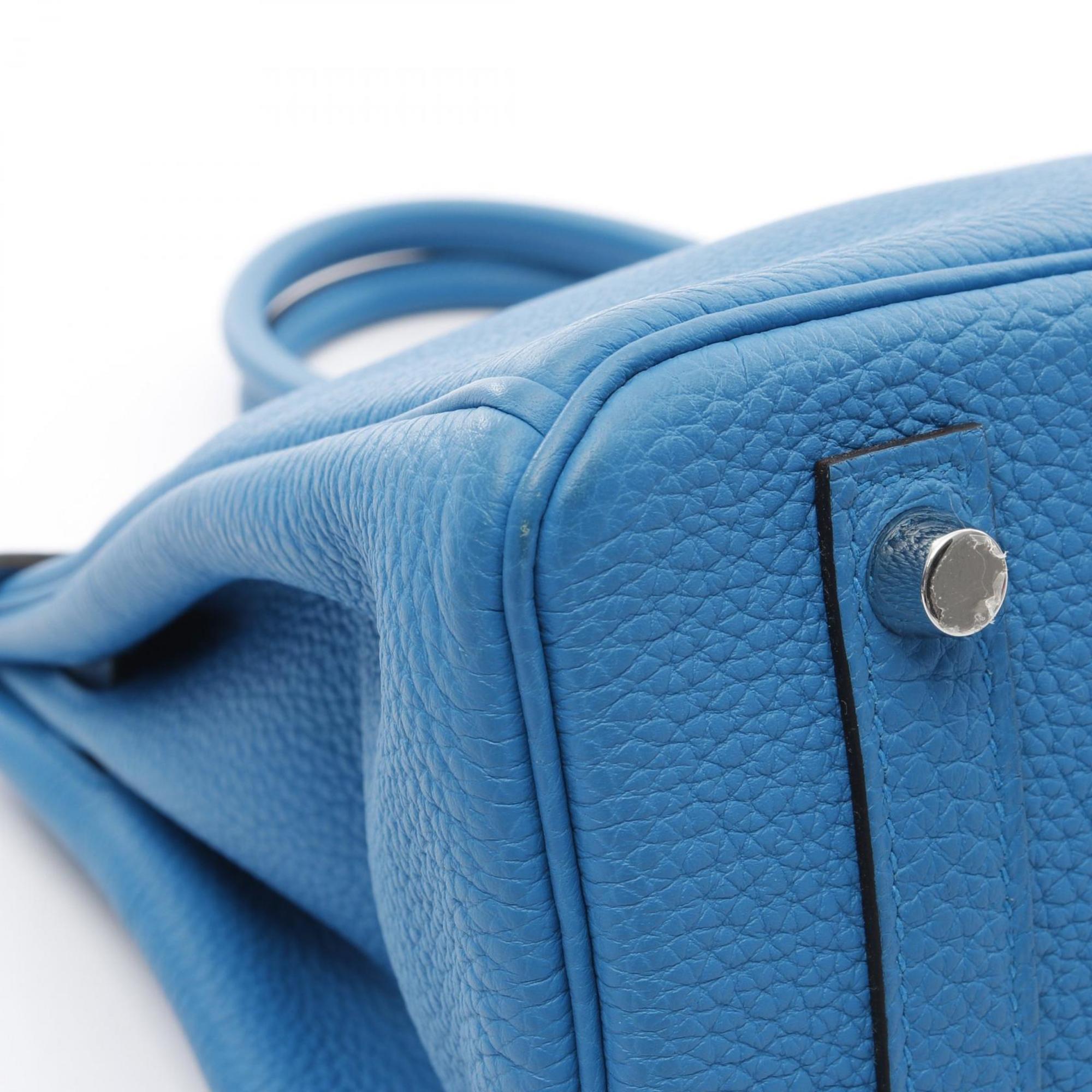 Hermes Birkin Blue Green Togo Leather Leather Handbag (Pre-Owned)