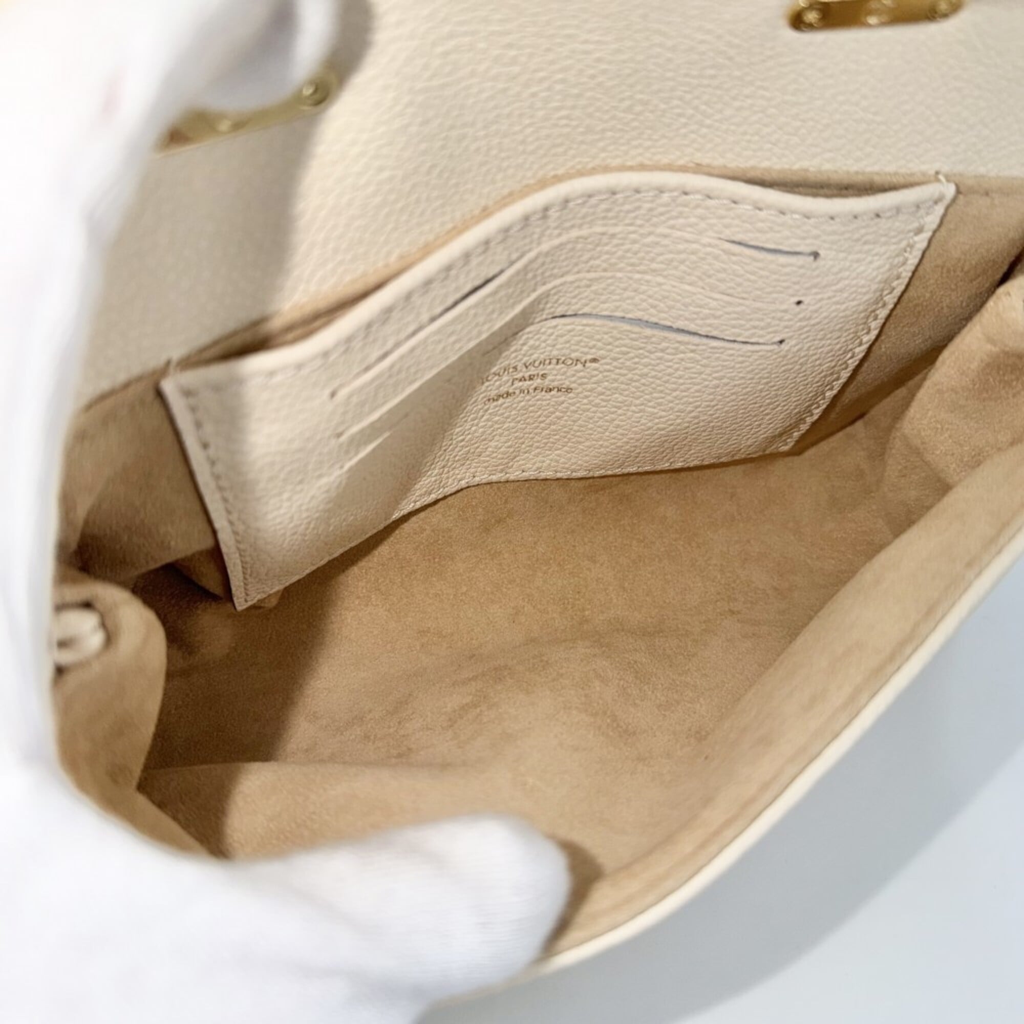 Louis Vuitton Cream Monogram Empreinte Handbag Shoulder Bag (Pre-Owned)