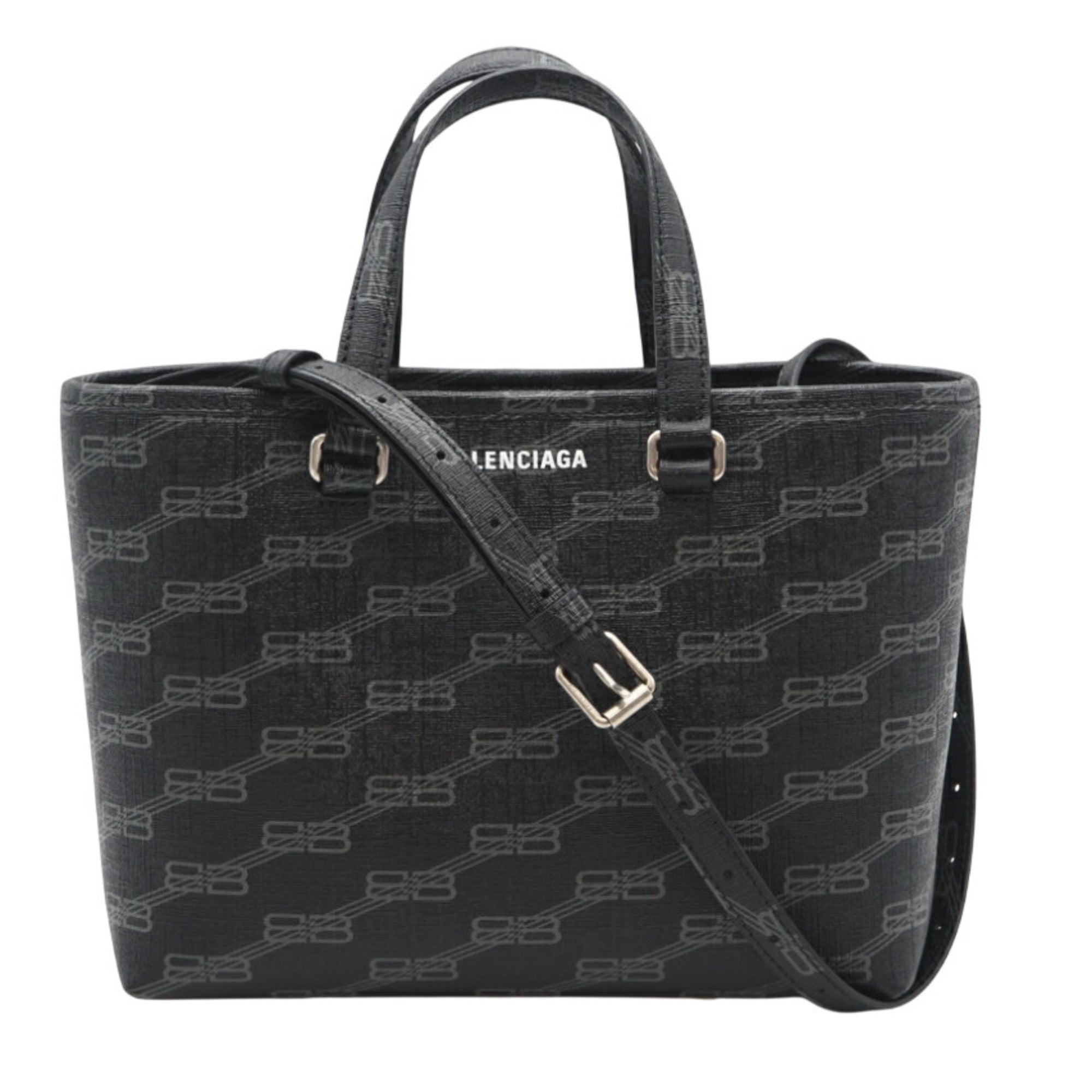 Balenciaga Black Gray Coated Canvas Tote Bag (Pre-Owned)