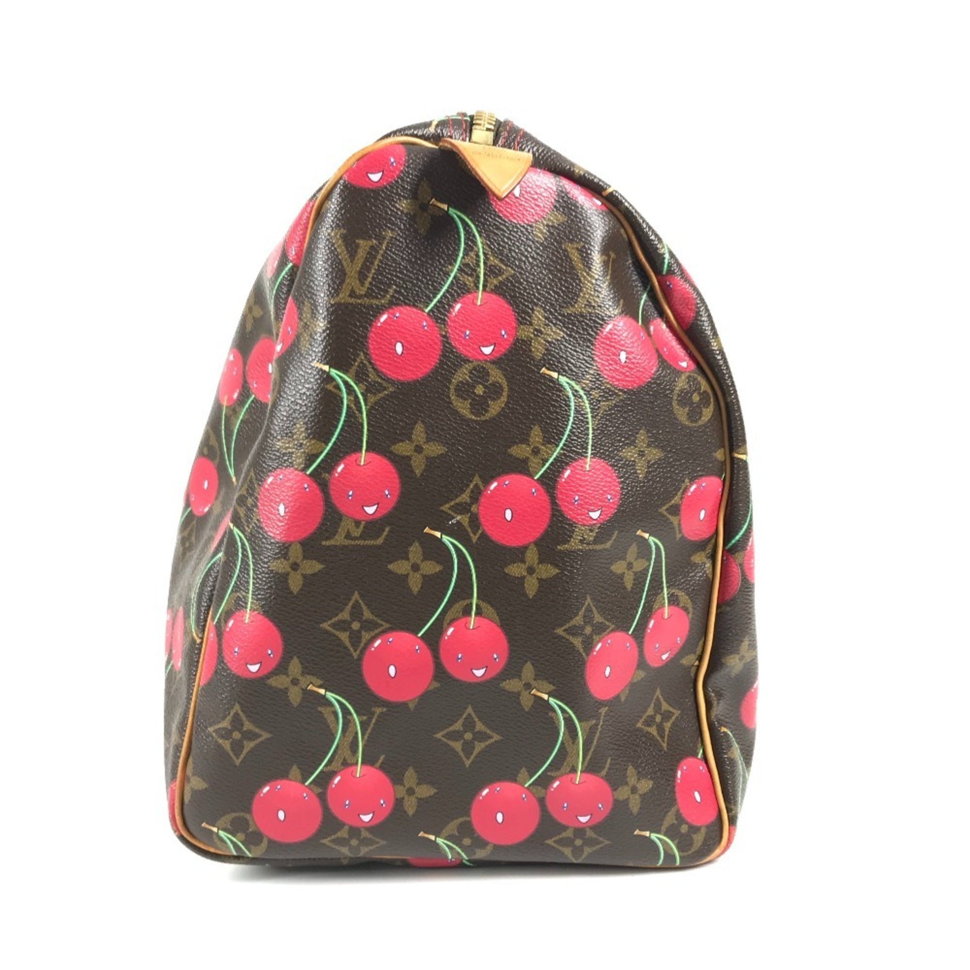 Louis Vuitton Brown Red Color Monogram Cherry Blossom Canvas Boston Bag (Pre-Owned)