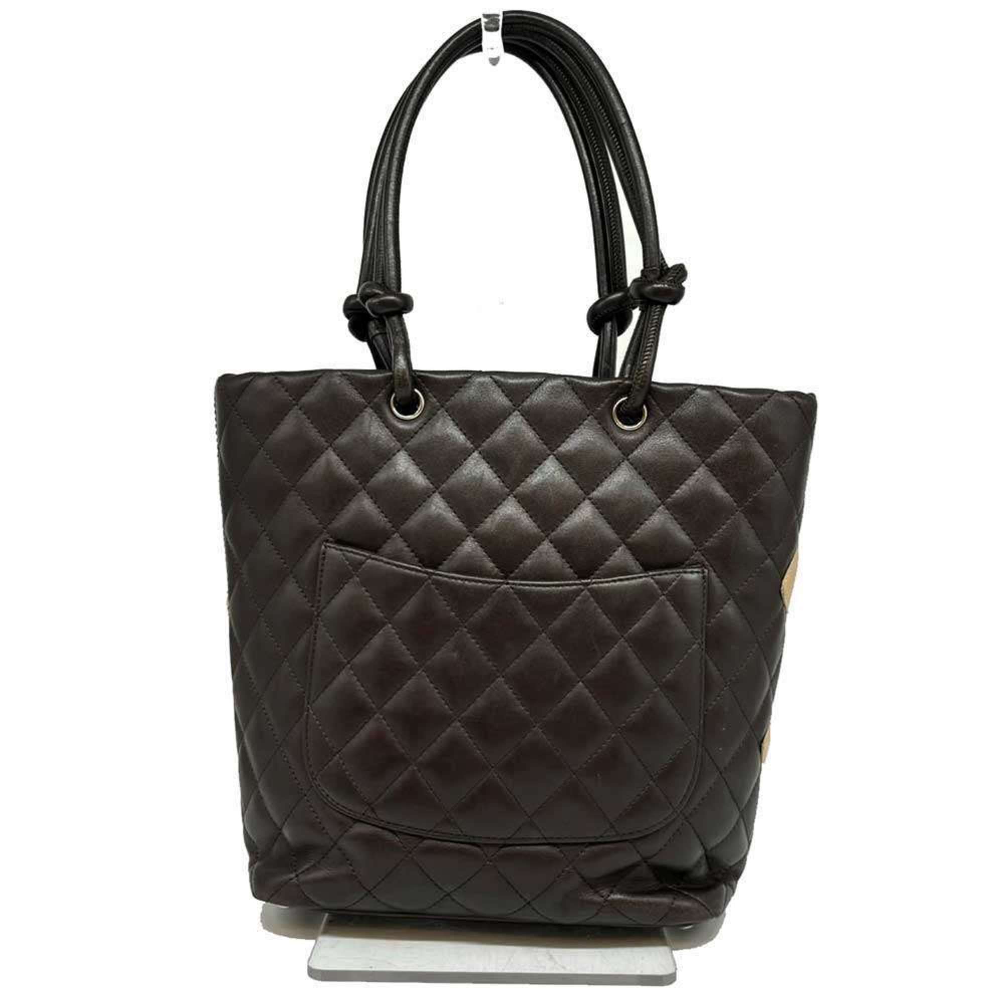 Chanel Beige Dark Brown Cambon Ligne Tote Bag (Pre-Owned)