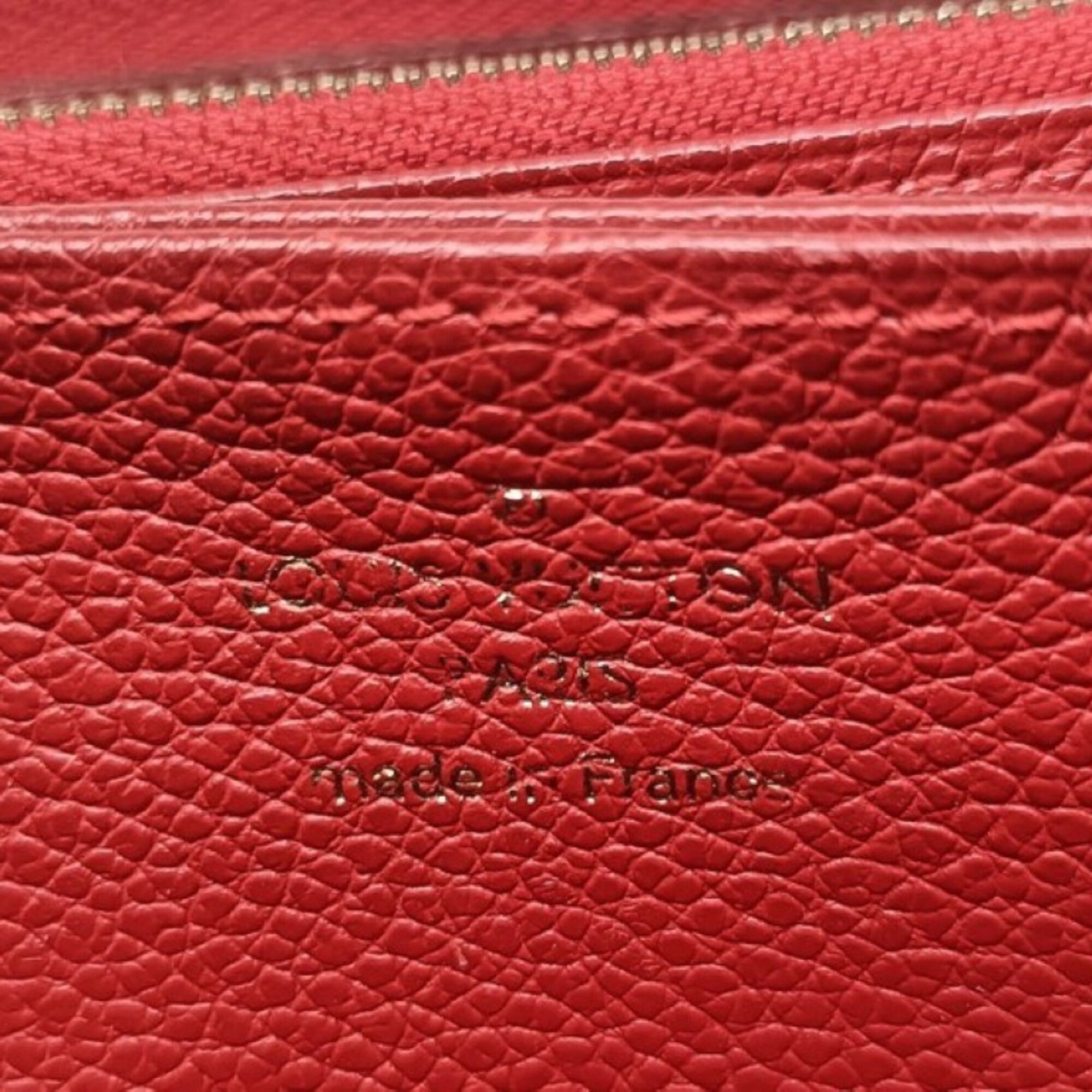 Louis Vuitton Monogram Empreinte Cerise Red Color Monogram Empreinte Long Wallet (Bi-Fold) (Pre-Owned)