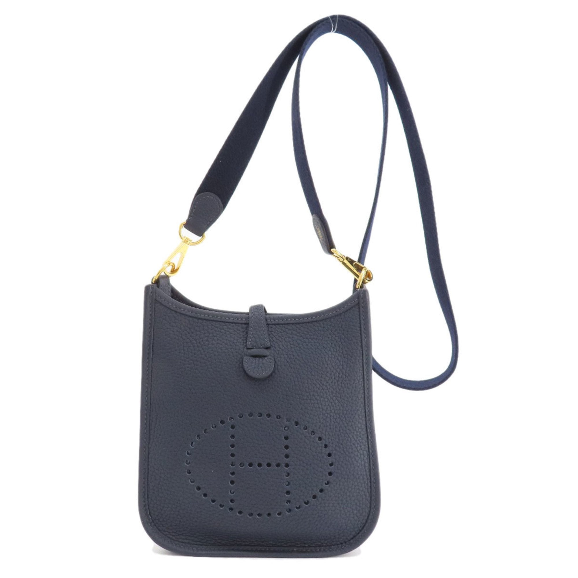 Hermes Blue Nuit Taurillon Clemence Leather Shoulder Bag (Pre-Owned)
