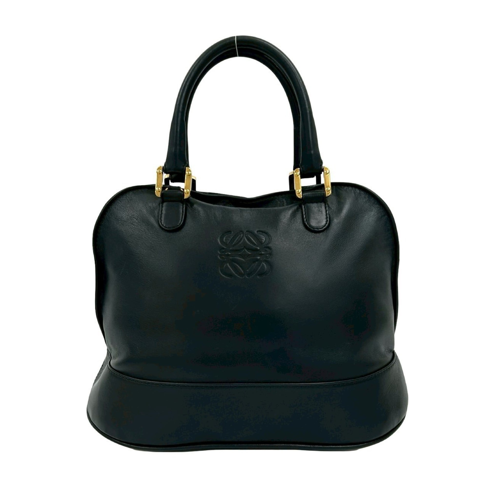 Loewe Black Leather Boston Bag Handbag Tote Bag (Pre-Owned)