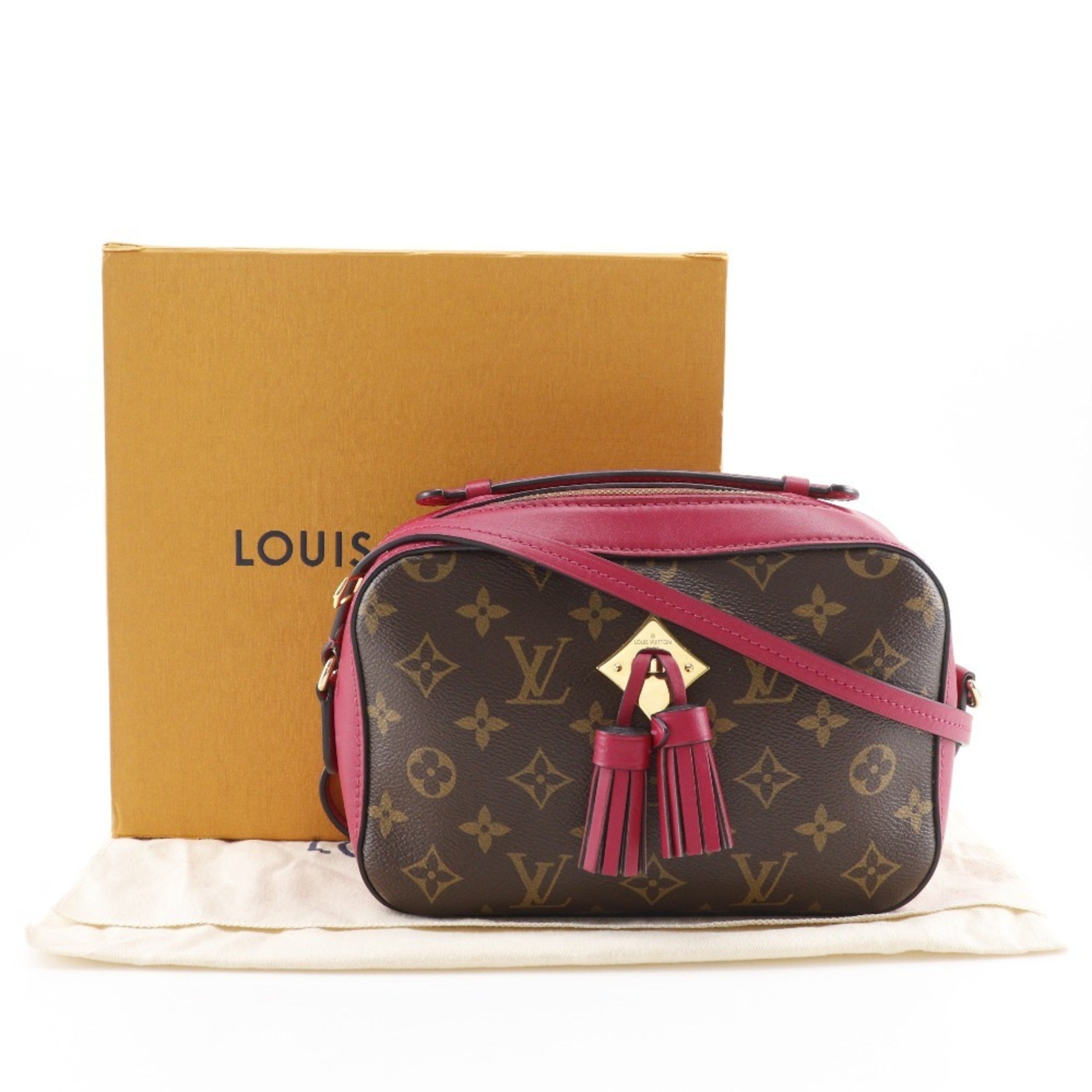 Louis Vuitton Brown Red Color Monogram Shoulder Bag (Pre-Owned)