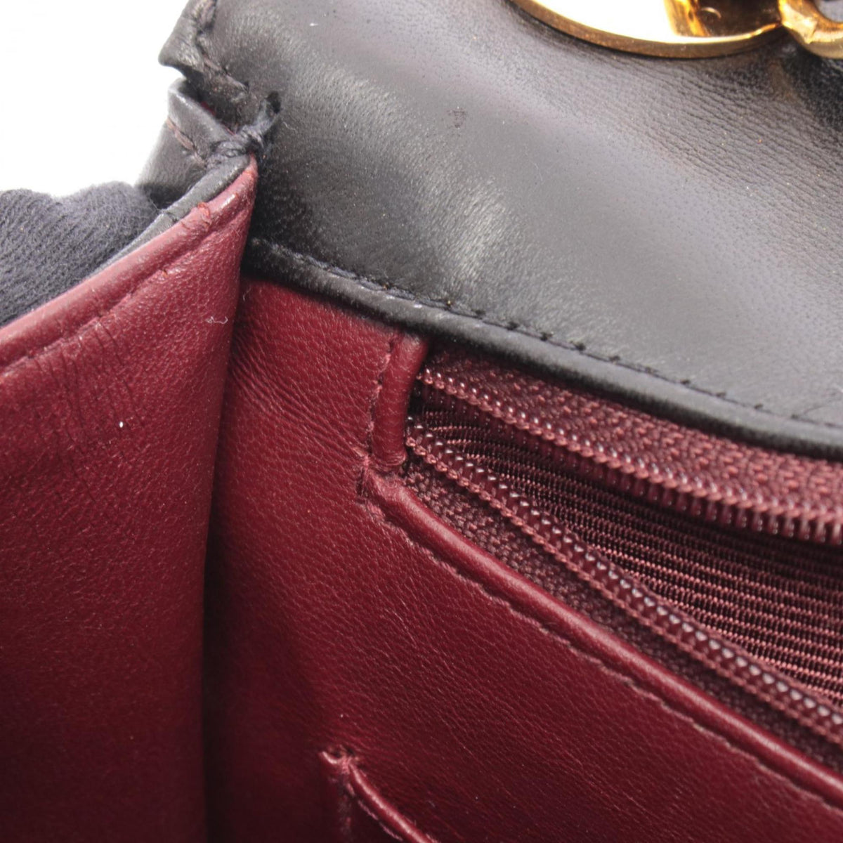 Chanel Black Leather Handbag Shoulder Bag (Pre-Owned)