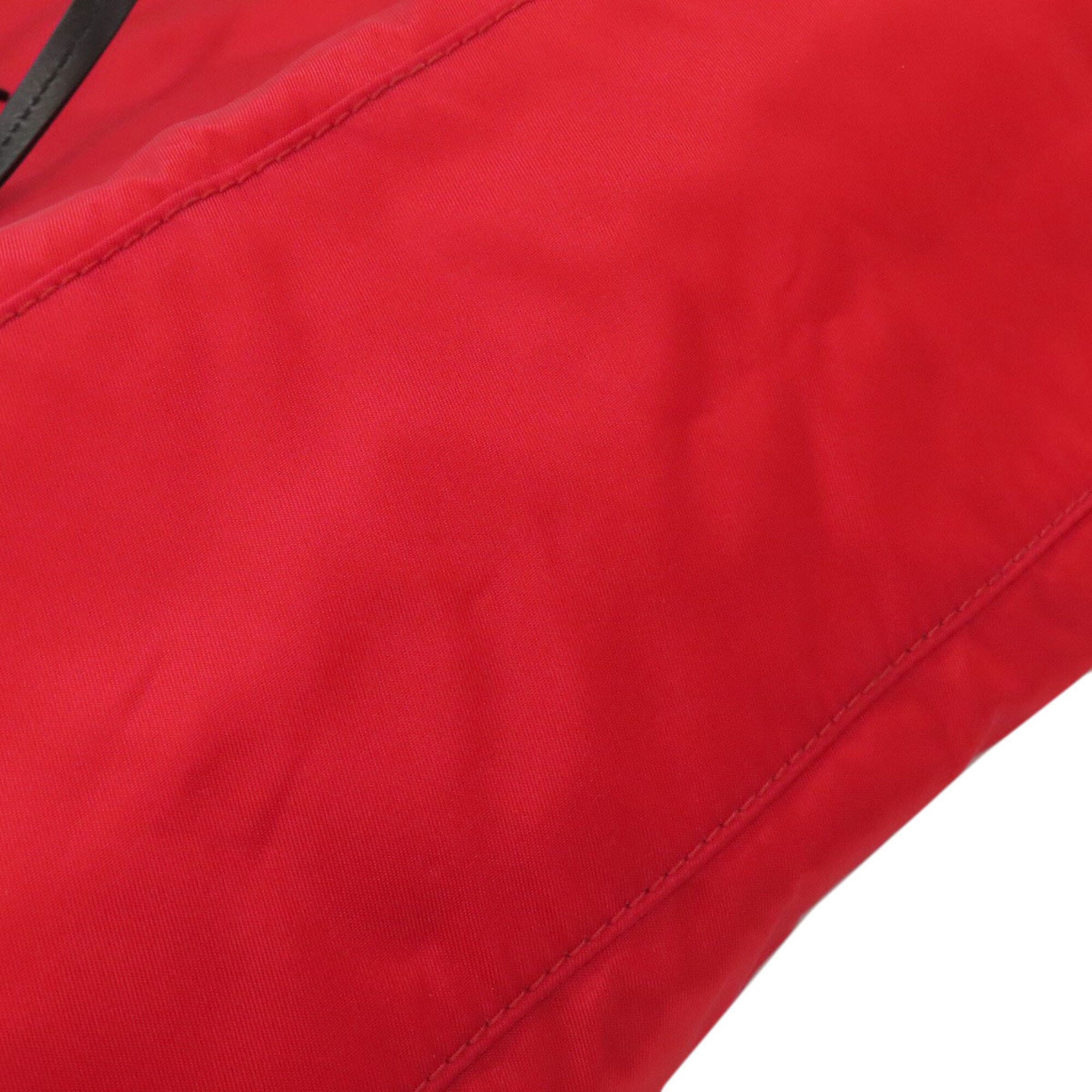 Prada Red Color Nylon Tote Bag (Pre-Owned)