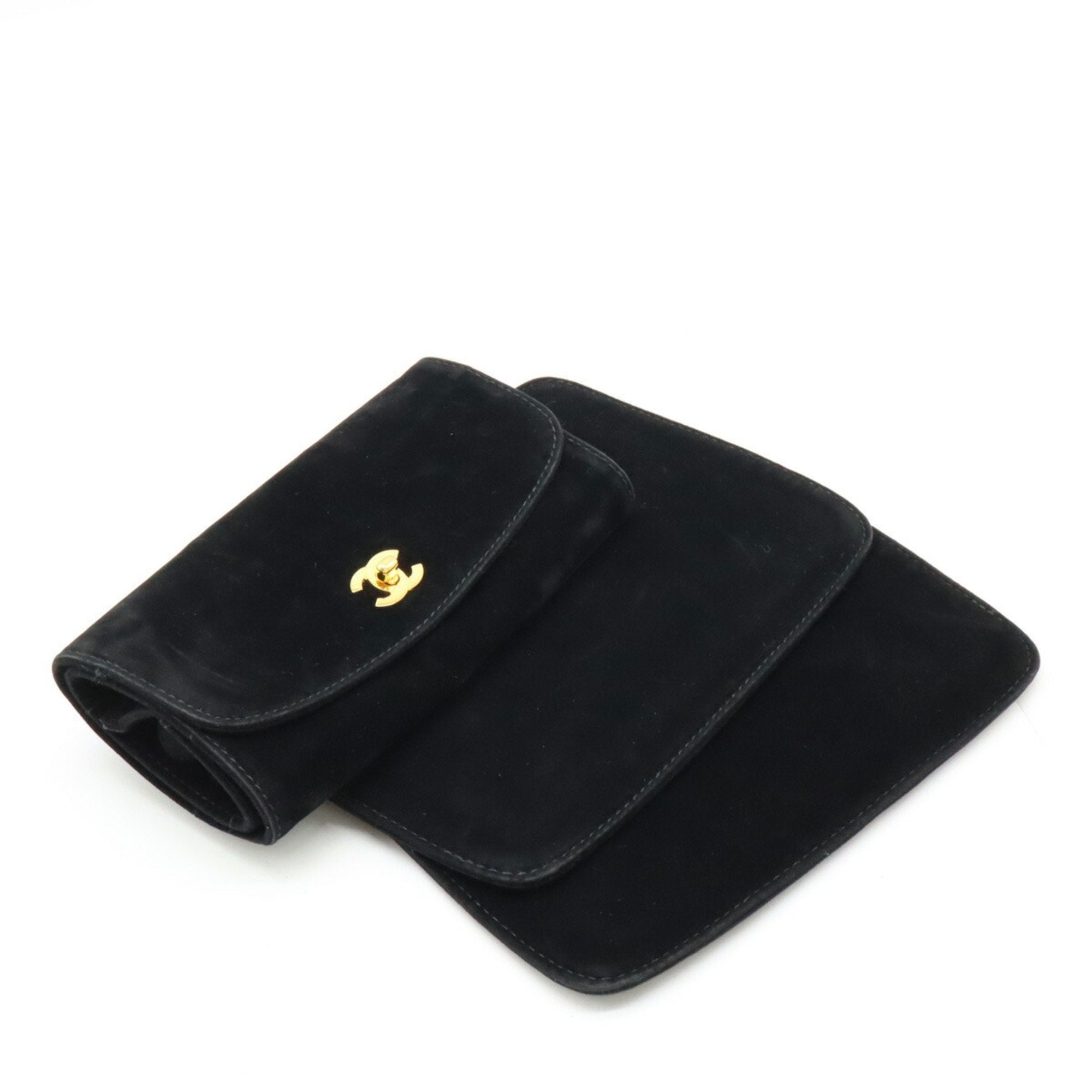 Chanel Black Leather Handbag Shoulder Bag Vanity Bag (Pre-Owned)