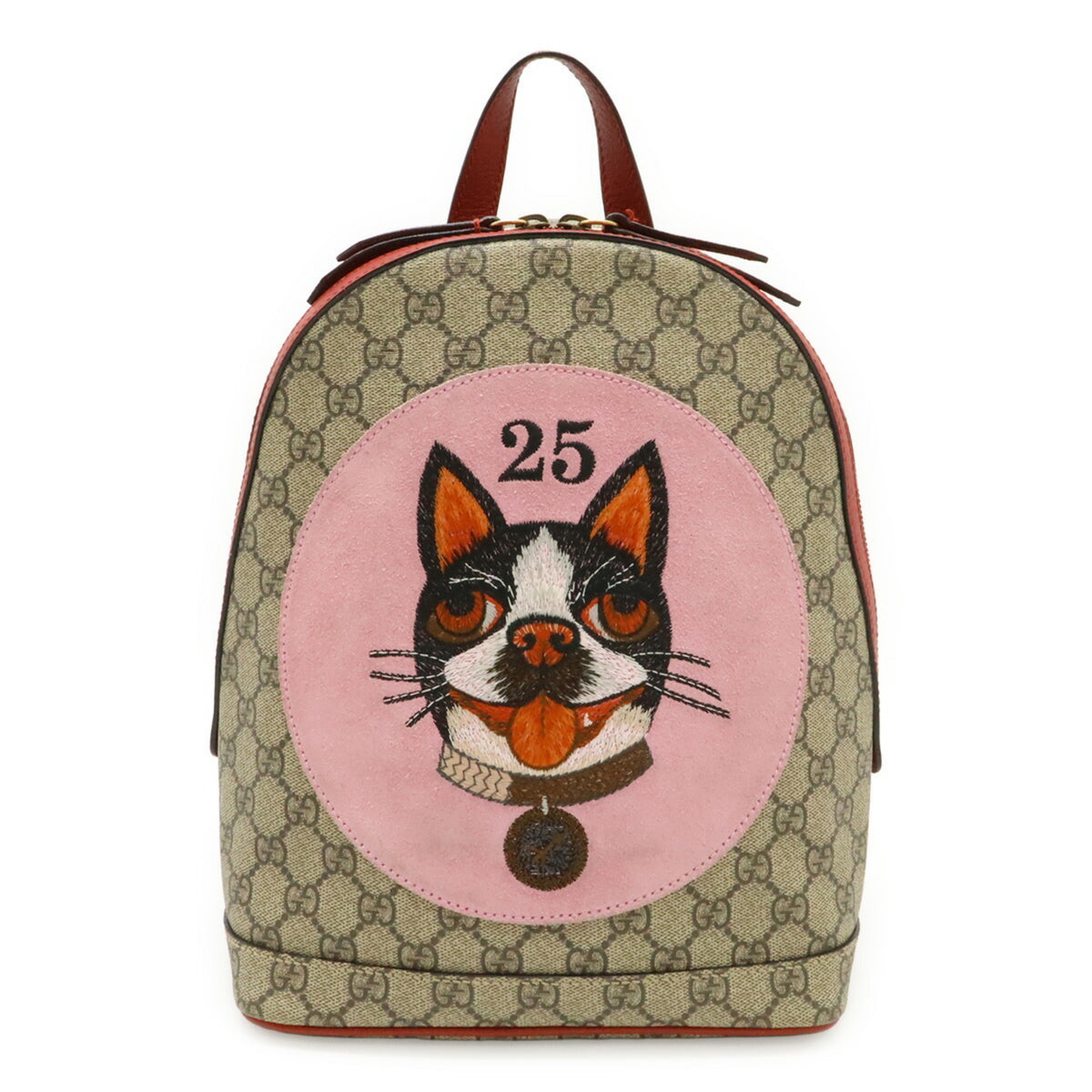 Gucci Beige Green Pink Gg Supreme Backpack (Pre-Owned)