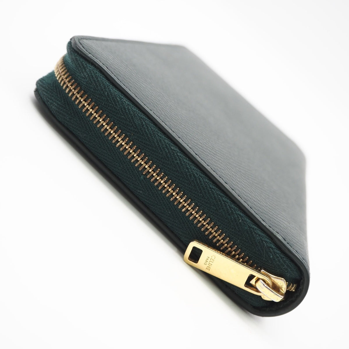 Celine Green Leather Long Wallet (Bi-Fold) (Pre-Owned)
