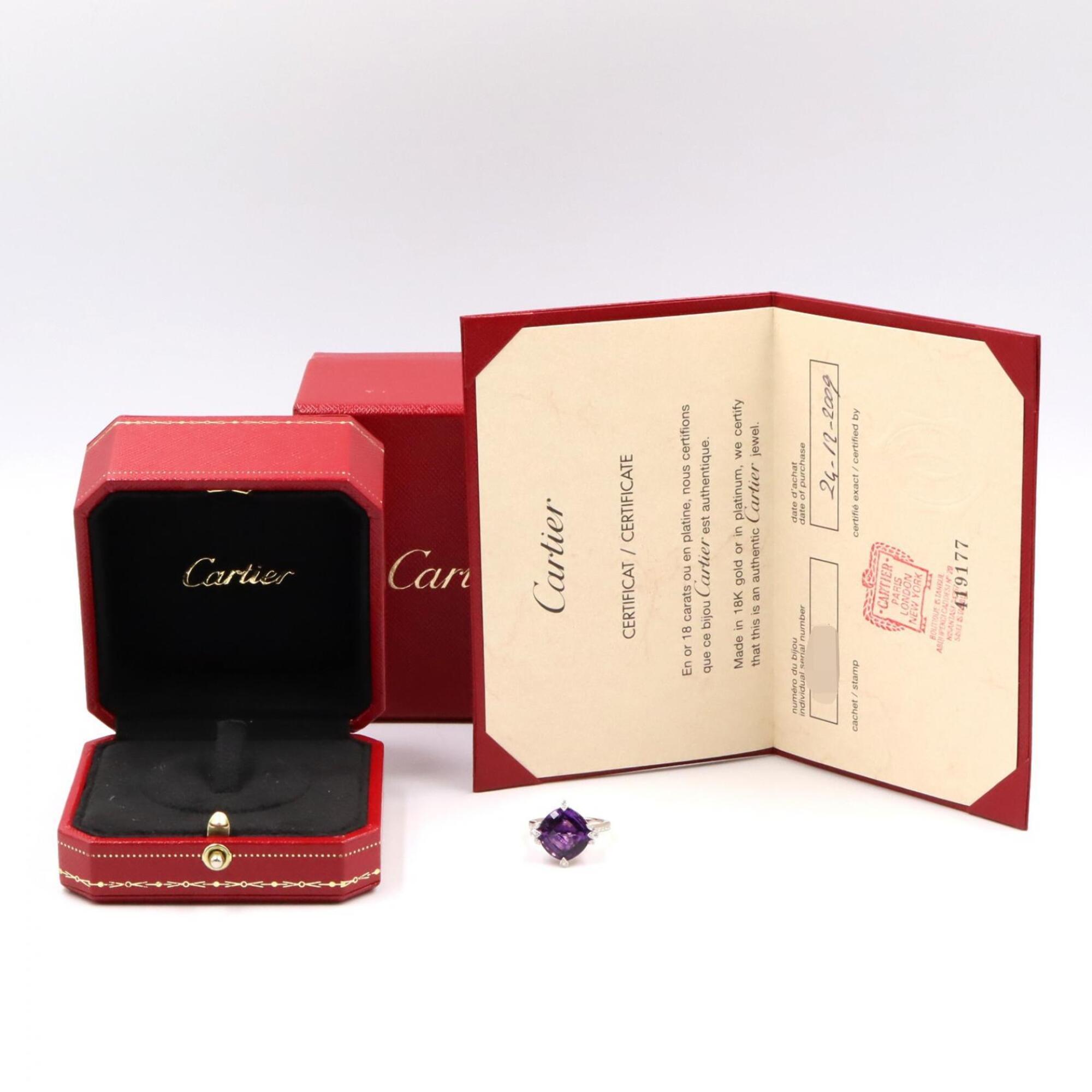 Cartier Silver Clear Purple White Gold (18K) Band Ring (Pre-Owned)
