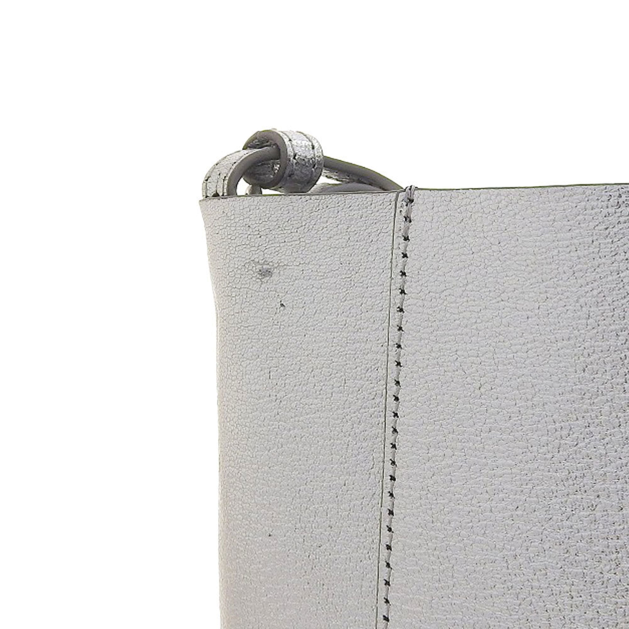 Celine Silver Leather Handbag Shoulder Bag (Pre-Owned)