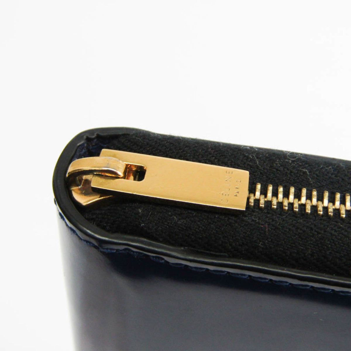 Celine Navy Leather Long Wallet (Bi-Fold) (Pre-Owned)