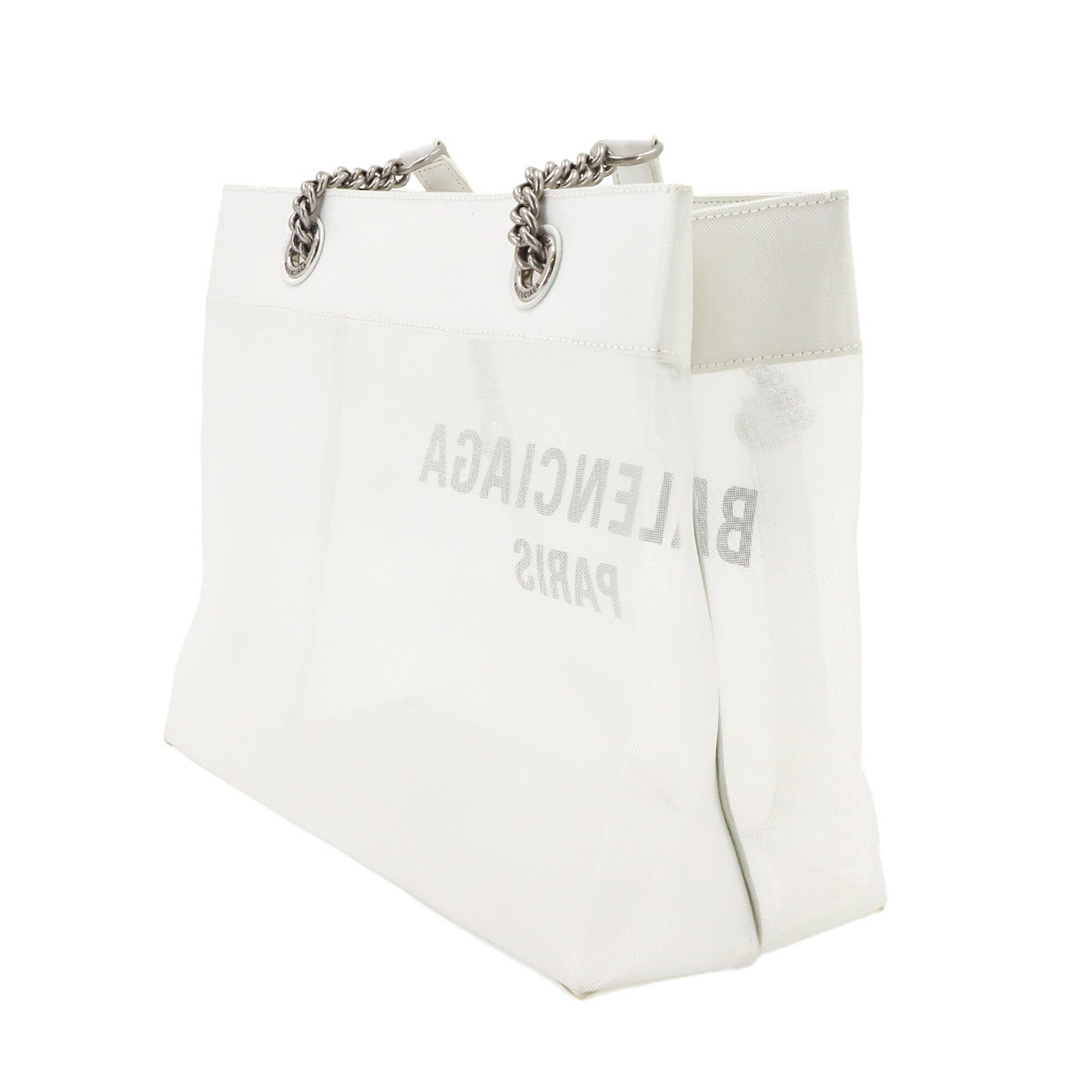 Balenciaga White Mesh Leather Tote Bag (Pre-Owned)