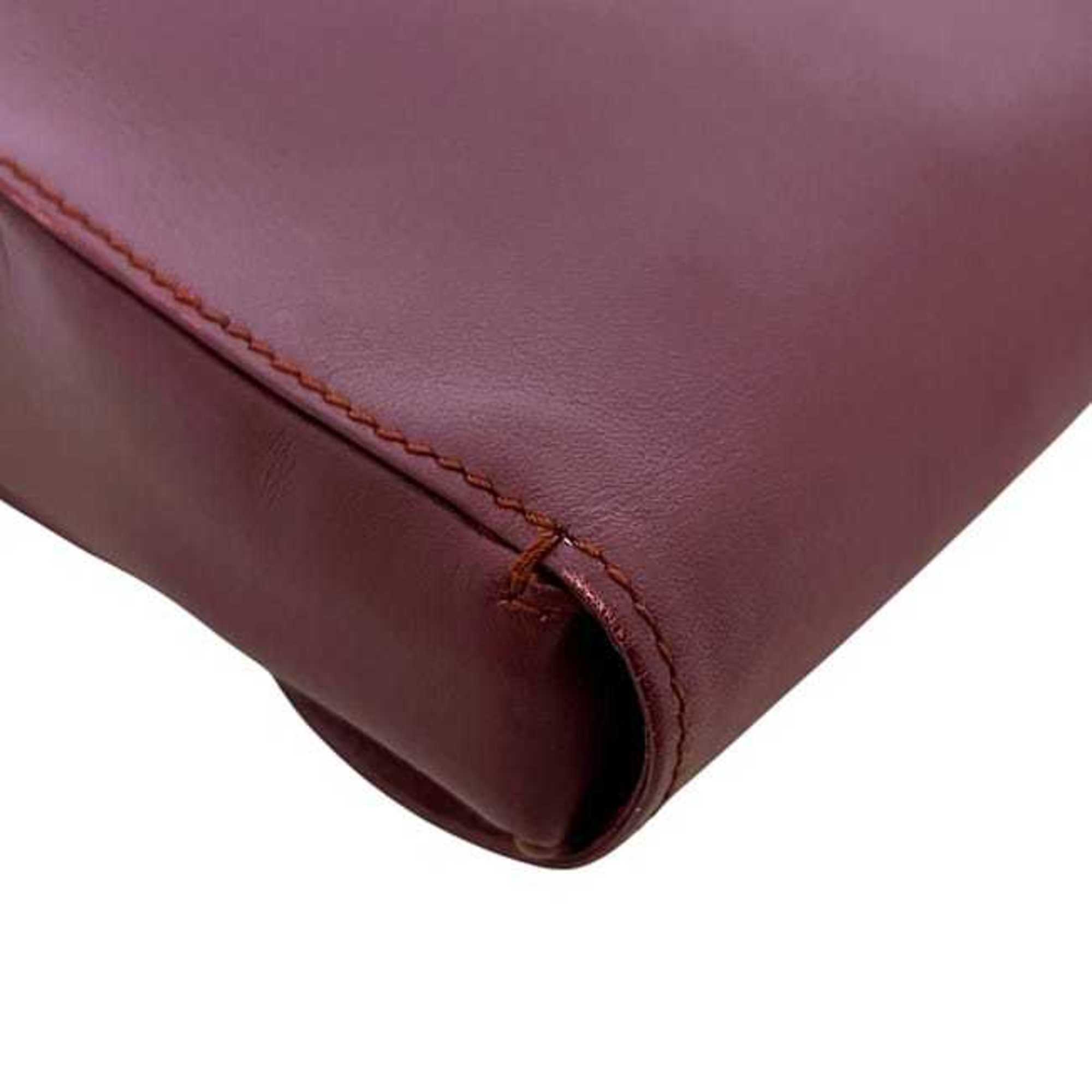 Cartier Must Bordeaux Leather Clutch Bag Handbag (Pre-Owned)